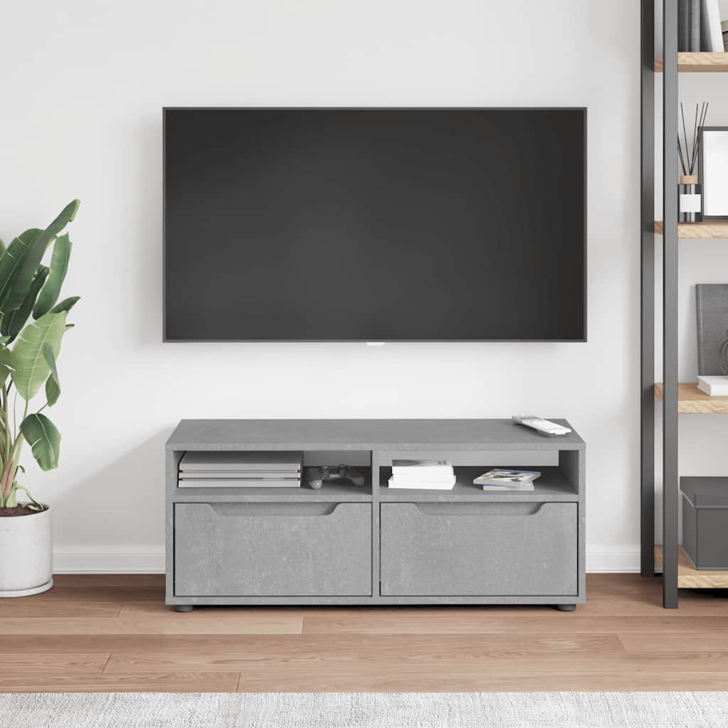 vidaXL Mueble TV VISNES gris hormigón 100x40x38 cm madera ingeniería