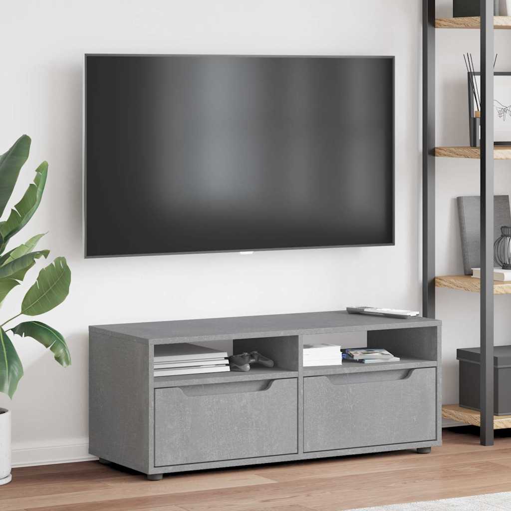 vidaXL Mueble TV VISNES gris hormigón 100x40x38 cm madera ingeniería