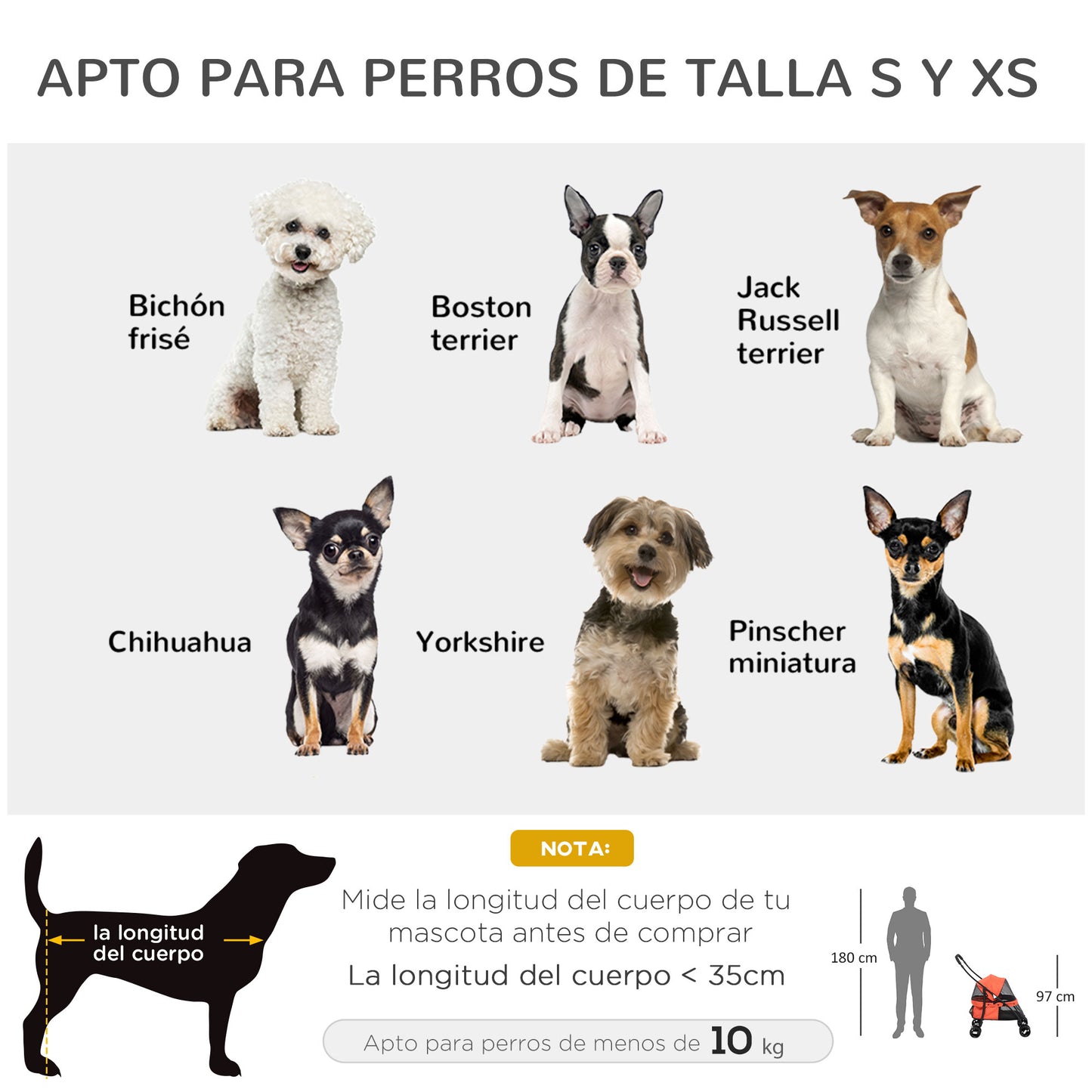 PawHut Carrito para Perros Plegable Cochecito para Mascotas Cochecito para Perros Pequeños con Ventanas de Malla Cojín Lavable Correas de Seguridad y Marco de Acero Rojo