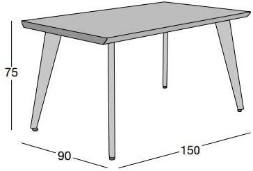 Venprodin  Mesa De Salón O Comedor Fija Color Blanca Y Patas Metálicas