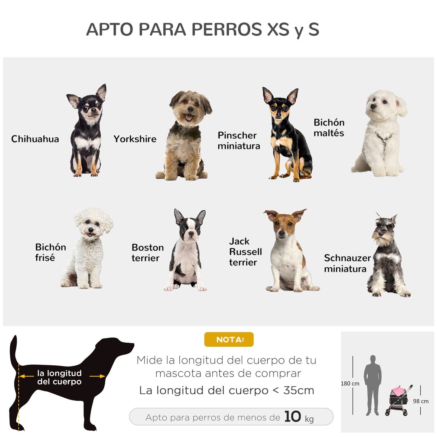 PawHut Carrito para Perros Plegable 3 en 1 Cochecito para Mascotas Carrito para Perros Pequeños con Vagón Desmontable Cesta de Almacenaje Correas de Seguridad y Cojín Rosa