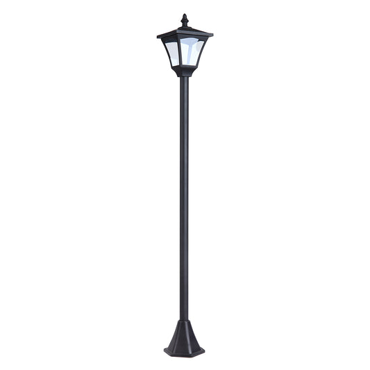 Outsunny Farol Solar de Jardín IP44 Lámpara de Pie con Luces Inteligentes LED para Exteriores Patio Terraza 15x15x120 cm Negro