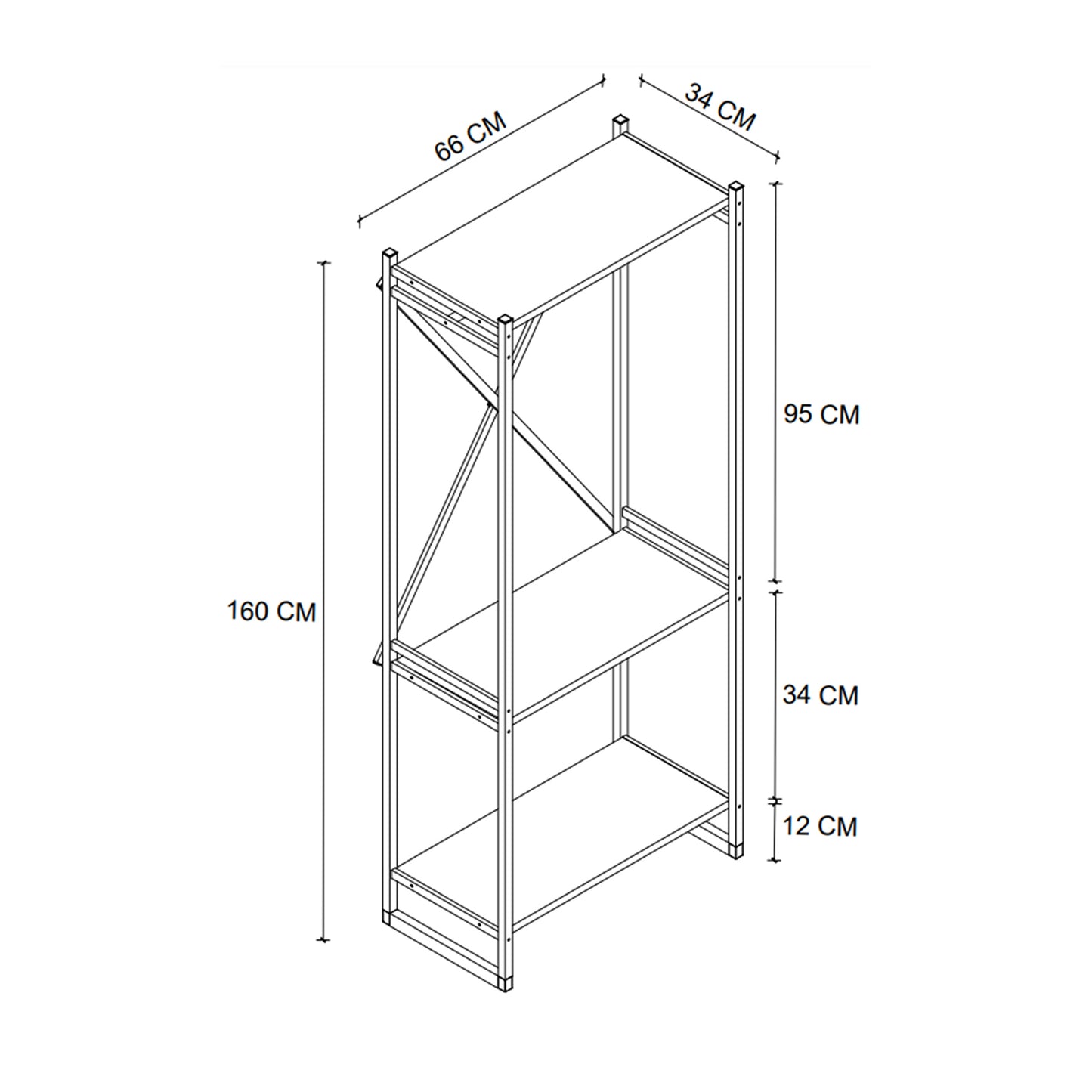 Venprodin - Armario De Ropa De Metalico Con Compartimentos Gran Capacidad 160x66x34 Safir