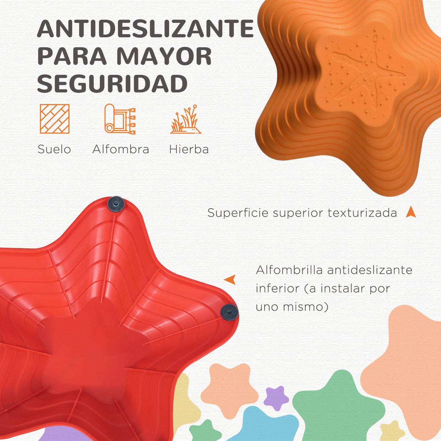 Outsunny Piedras de Equilibrio para Niños Apilables Bloques de Equilibrio Antideslizante Estilo Estrella de Mar de 11 Piezas para Coordinación y Desarrollo del Equilibrio Interior Exterior