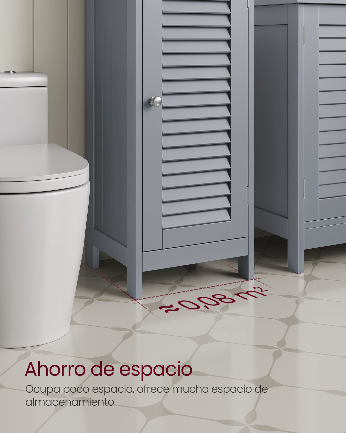 Armario de Baño 30 x 32 x 87 cm Gris Paloma-VASAGLE