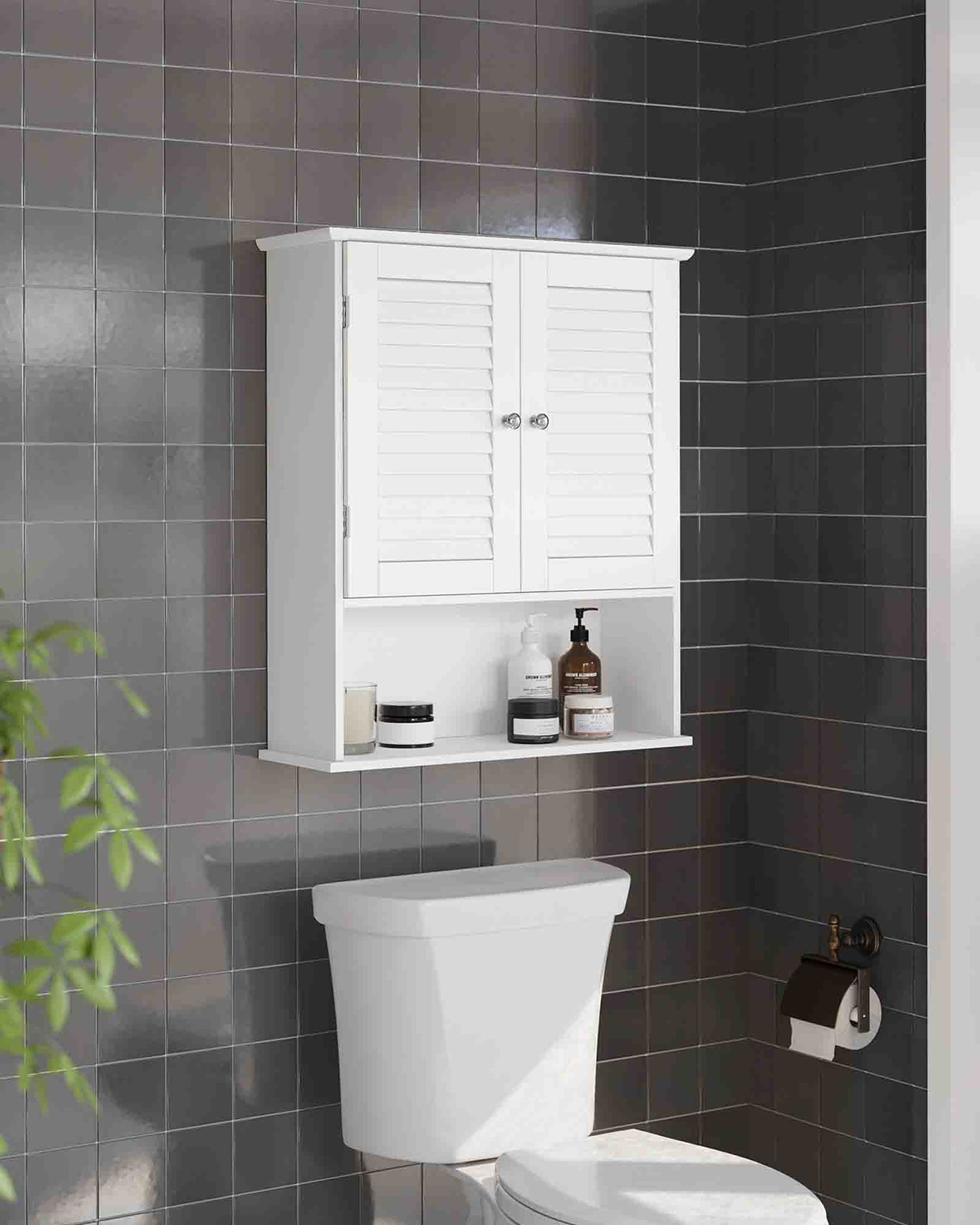 Armario de Pared para Baño de Doble Puertas 20 x 60 x 70 cm-VASAGLE