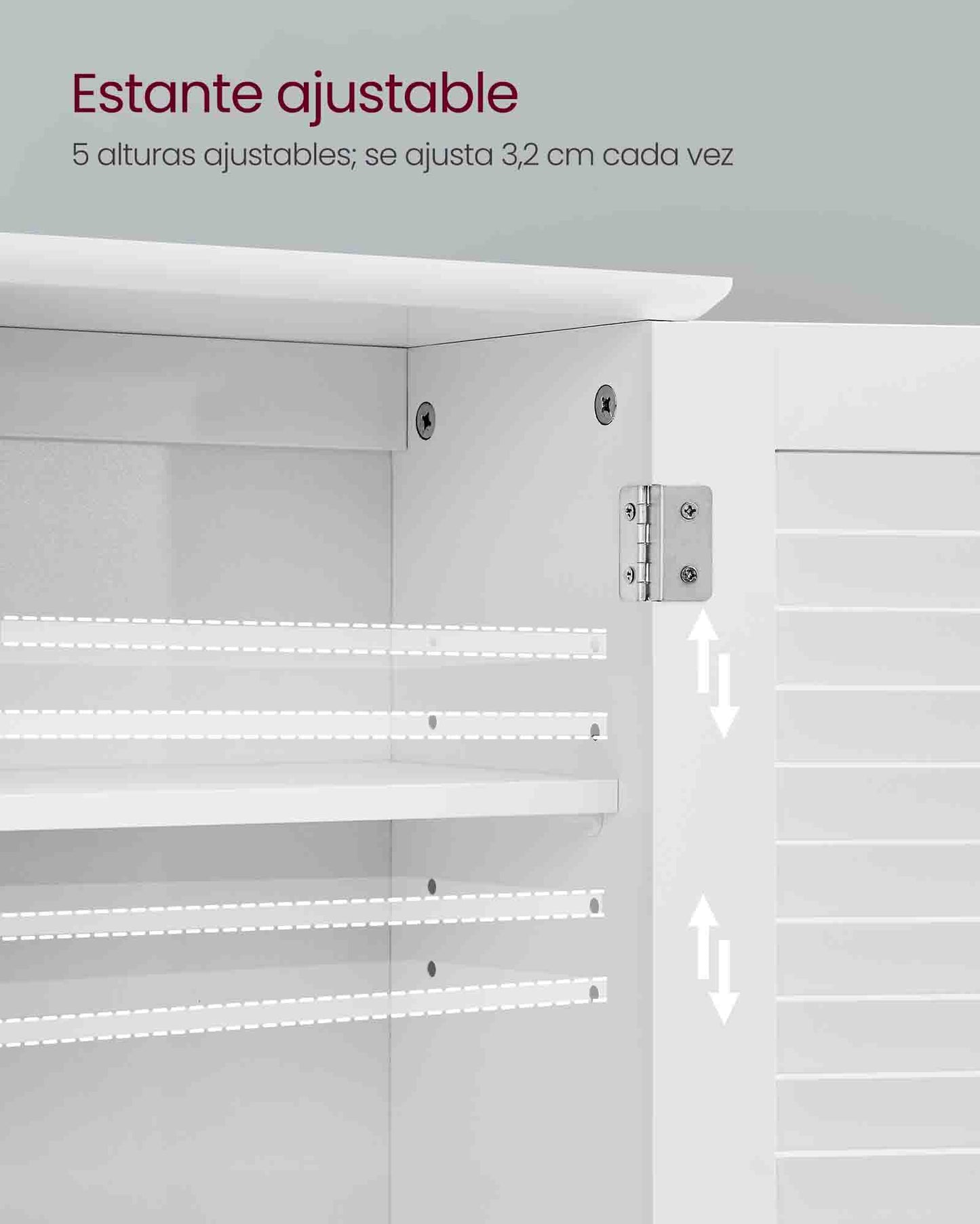 Armario de Pared para Baño de Doble Puertas 20 x 60 x 70 cm-VASAGLE