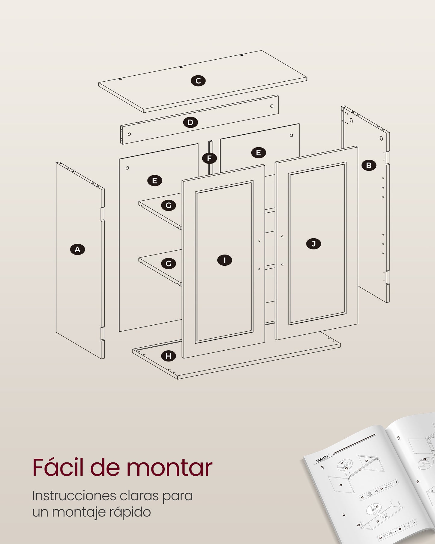 Mueble de Pared para Baño 30 x 60 x 60 cm Blanco Nube-VASAGLE