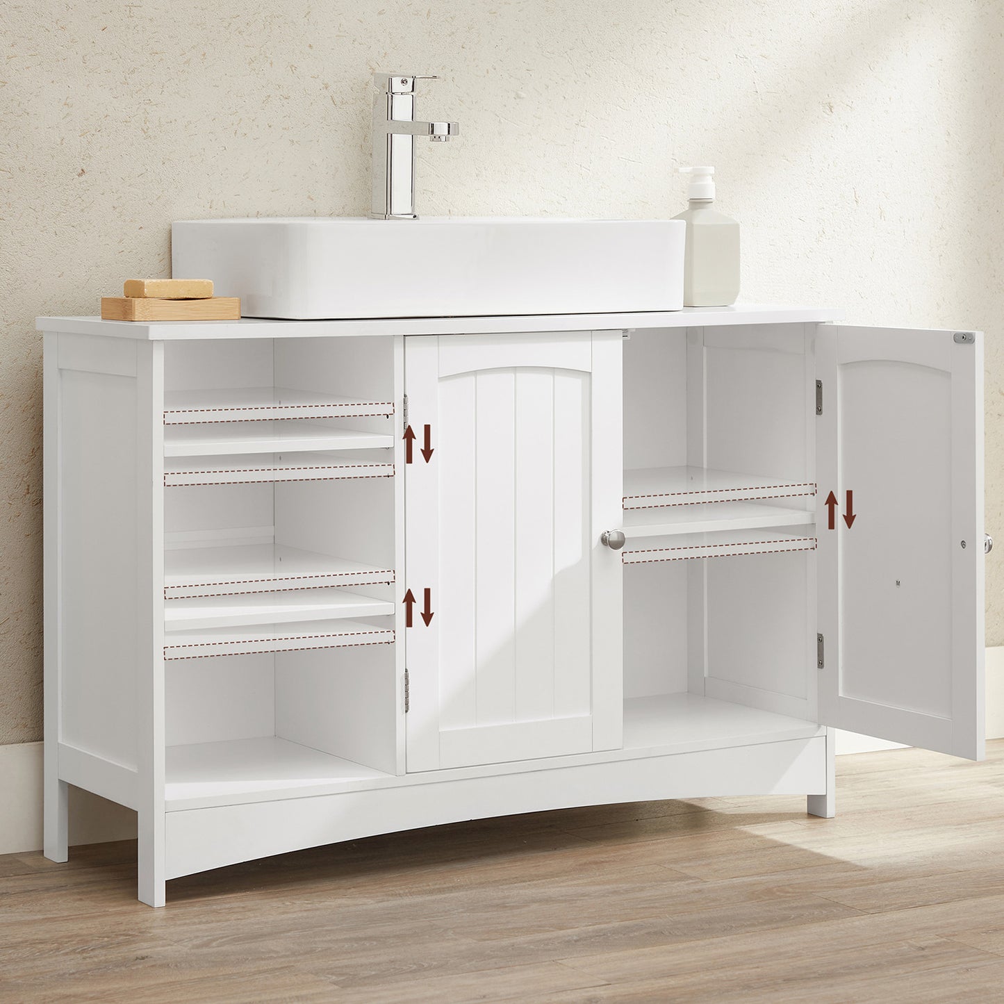 Mueble de Lavabo 90 x 30 x 60 cm Blanco-VASAGLE