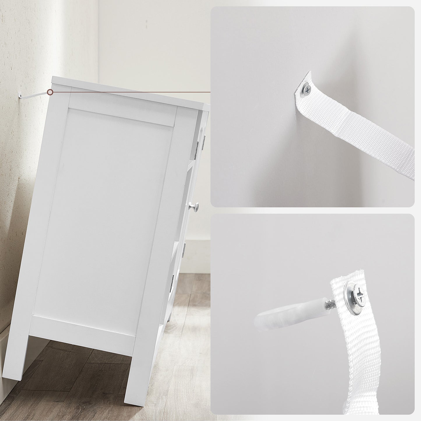 Mueble de Lavabo 90 x 30 x 60 cm Blanco-VASAGLE