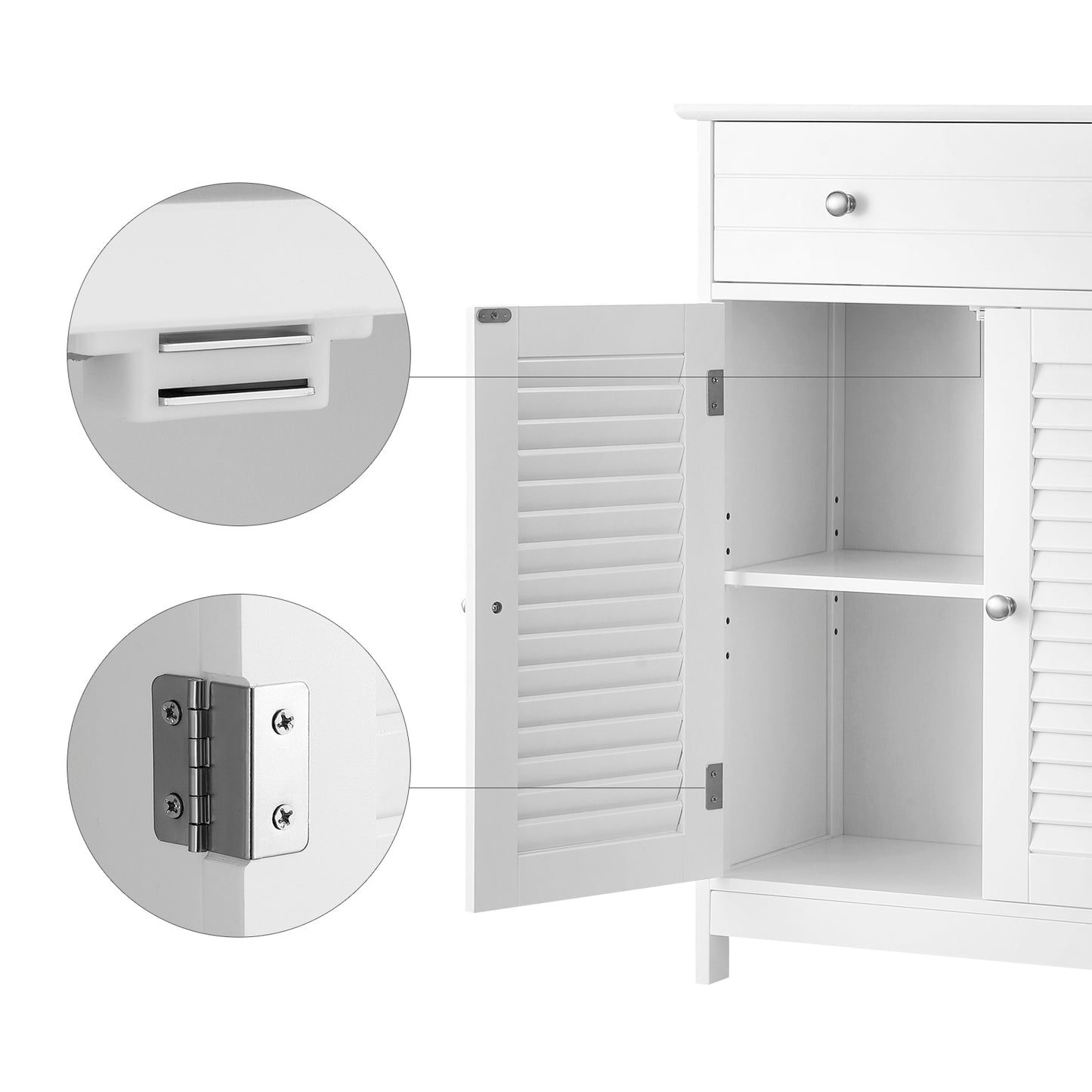 Mueble de Almacenamiento 60 x 30 x 80 cm Blanco Mate-VASAGLE