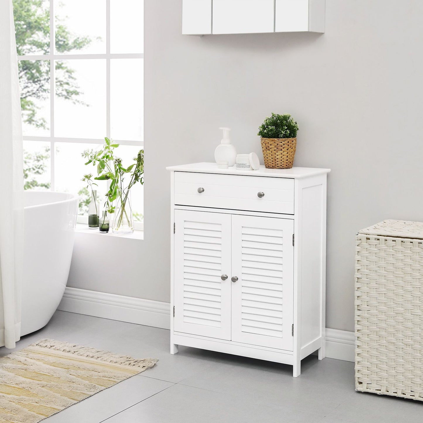 Mueble de Almacenamiento 60 x 30 x 80 cm Blanco Mate-VASAGLE