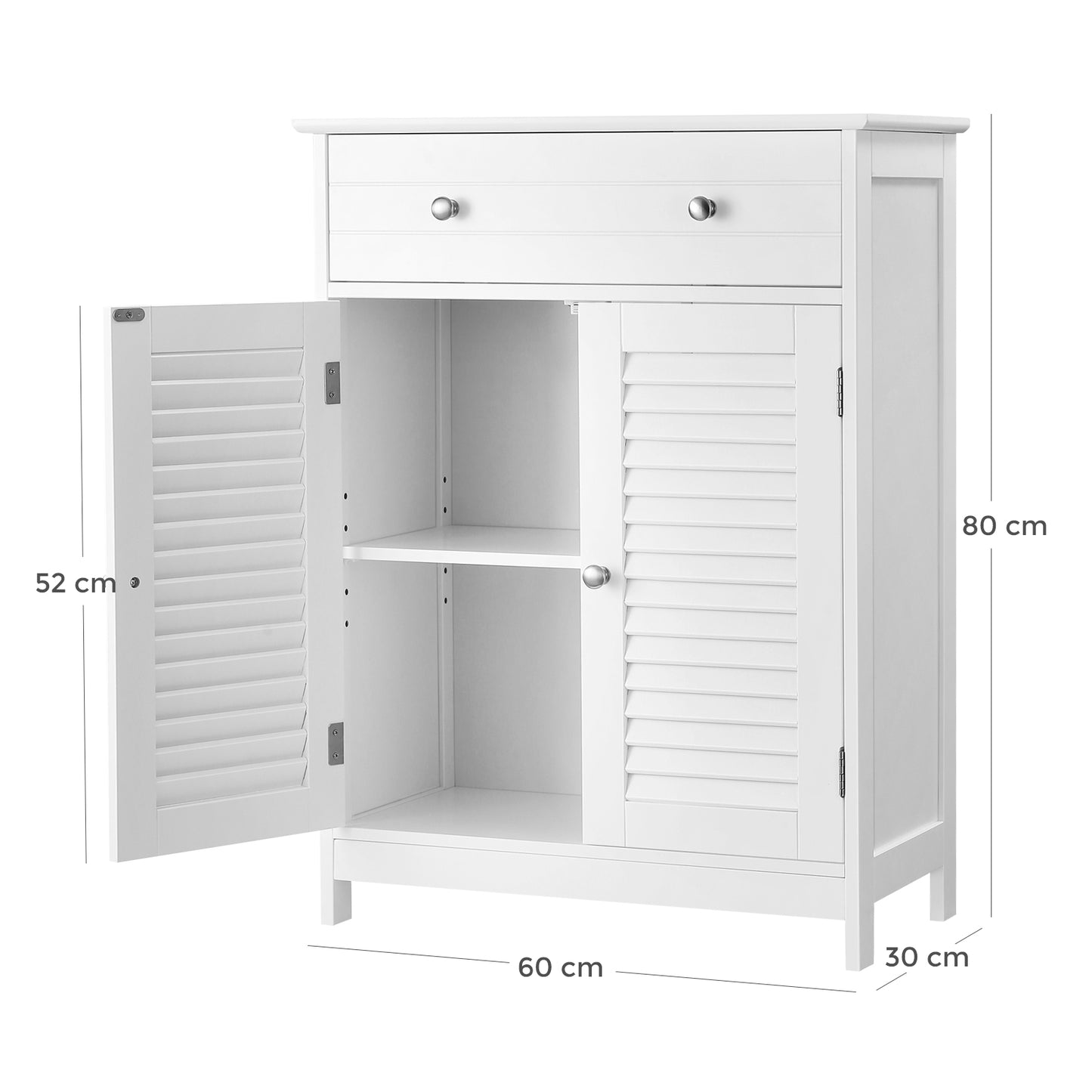 Mueble de Almacenamiento 60 x 30 x 80 cm Blanco Mate-VASAGLE