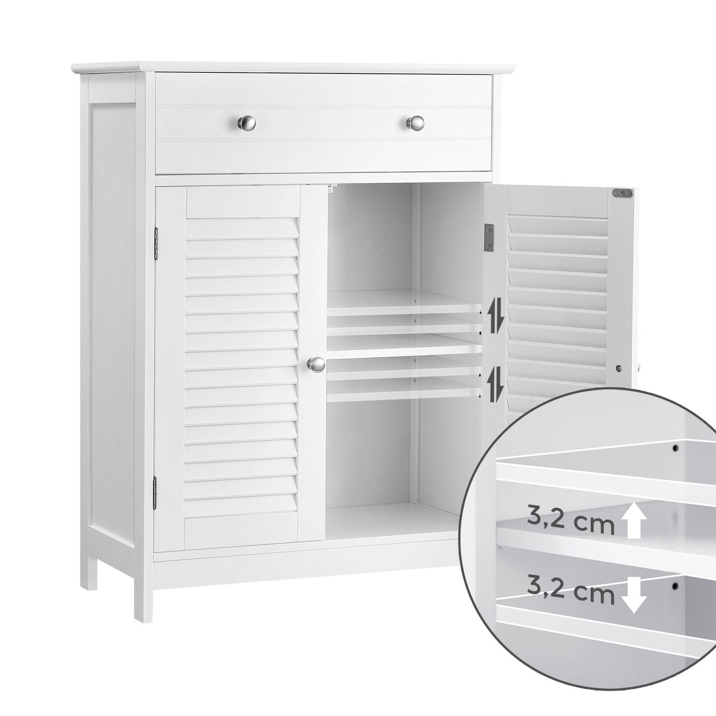 Mueble de Almacenamiento 60 x 30 x 80 cm Blanco Mate-VASAGLE