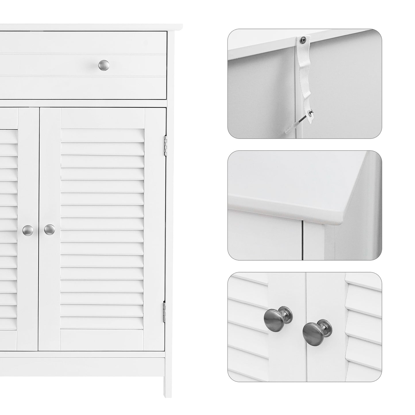 Mueble de Almacenamiento 60 x 30 x 80 cm Blanco Mate-VASAGLE