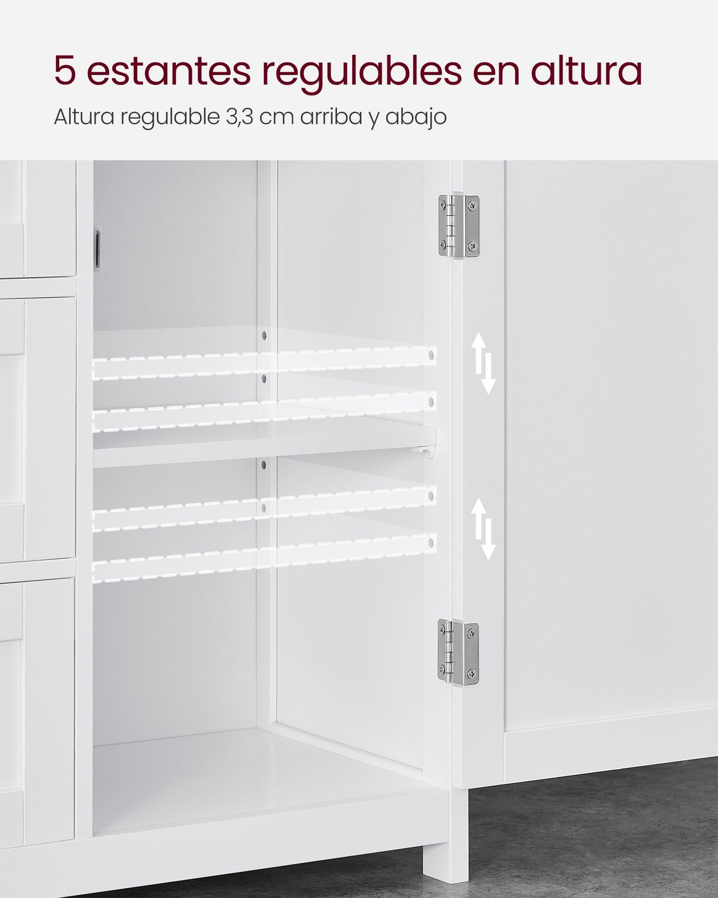 Mueble de Baño Armario de Baño Unidad de Almacenamiento de Baño Estantes-VASAGLE