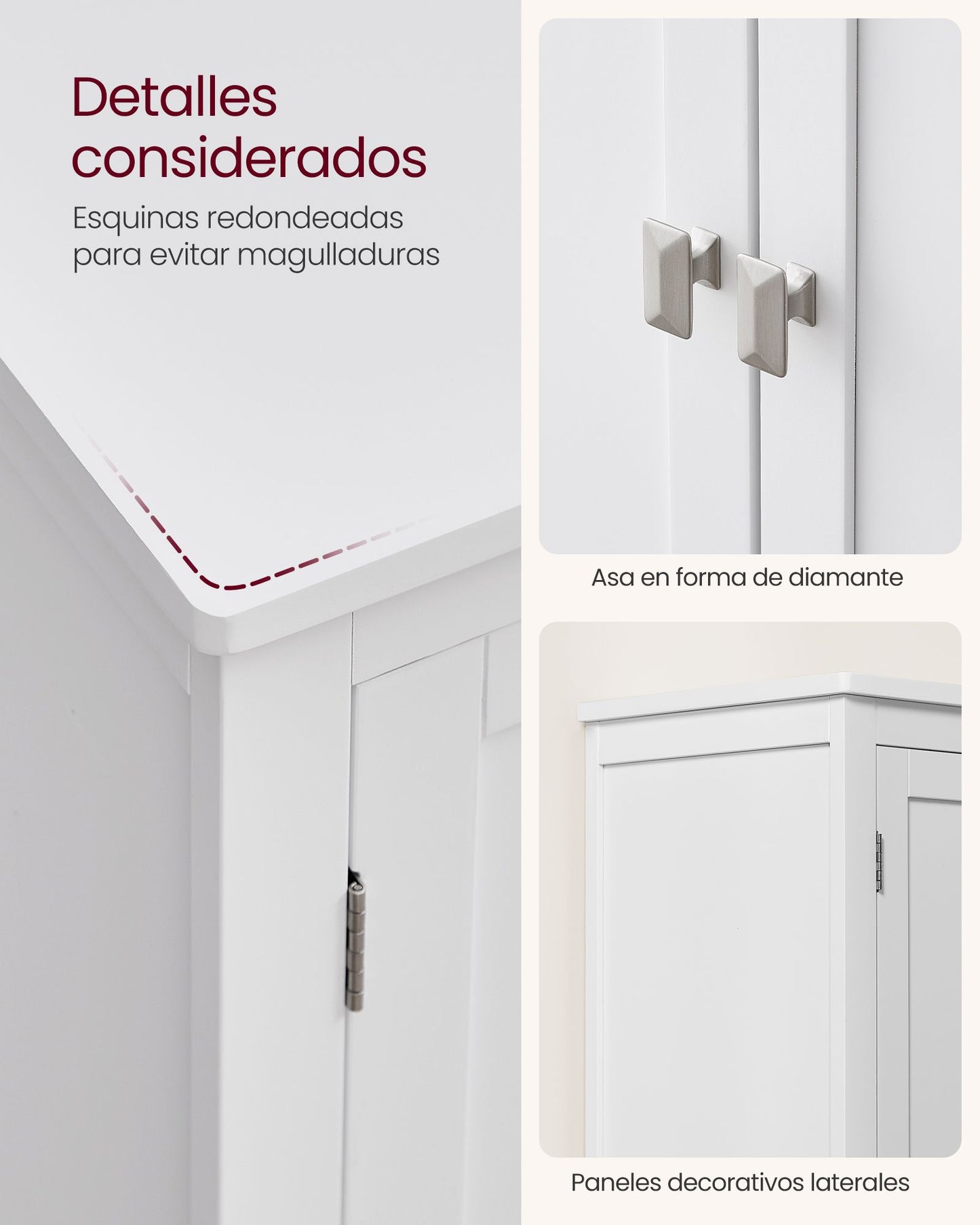 Mueble de Baño con 4 Puertas Blanco-VASAGLE