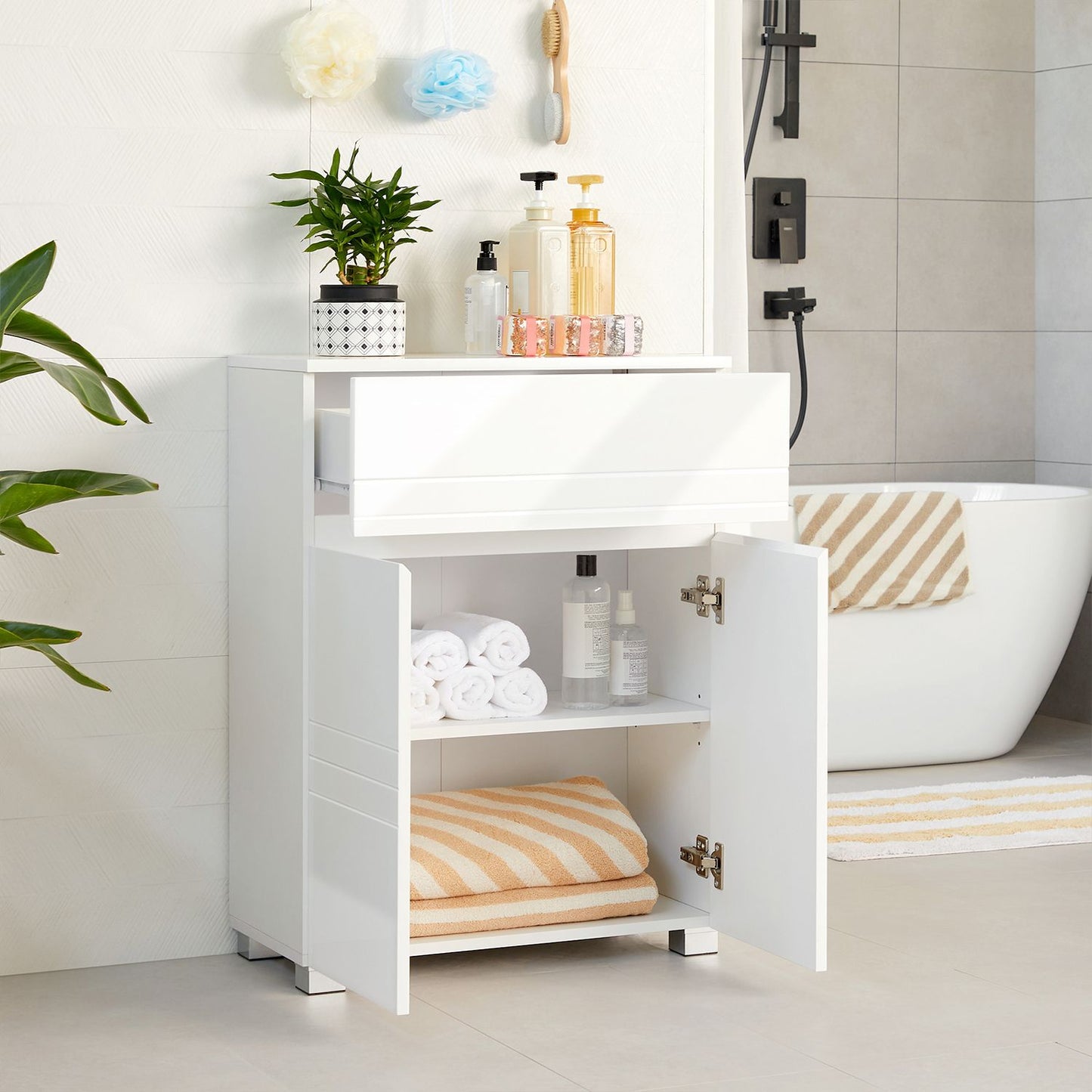 Mueble de Baño 60 x 30 x 80 cm Blanco-VASAGLE