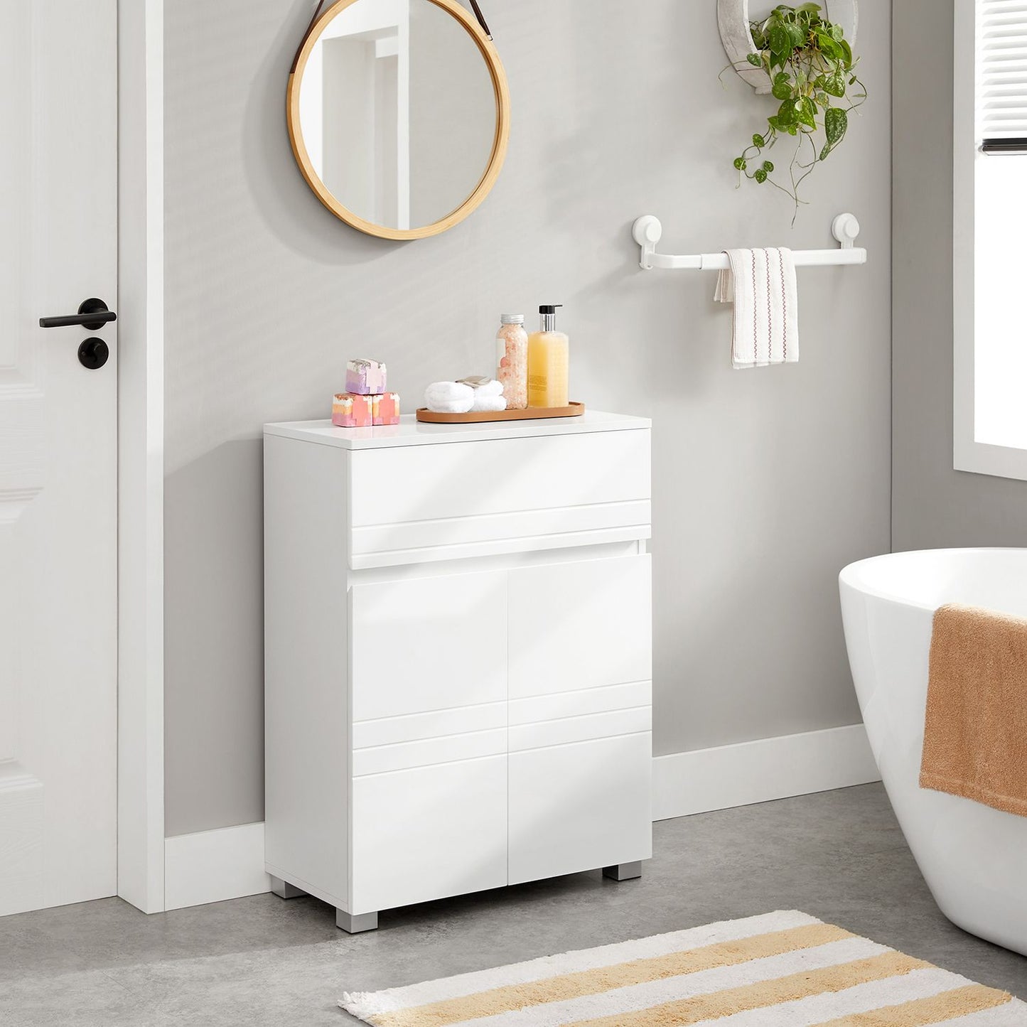 Mueble de Baño 60 x 30 x 80 cm Blanco-VASAGLE