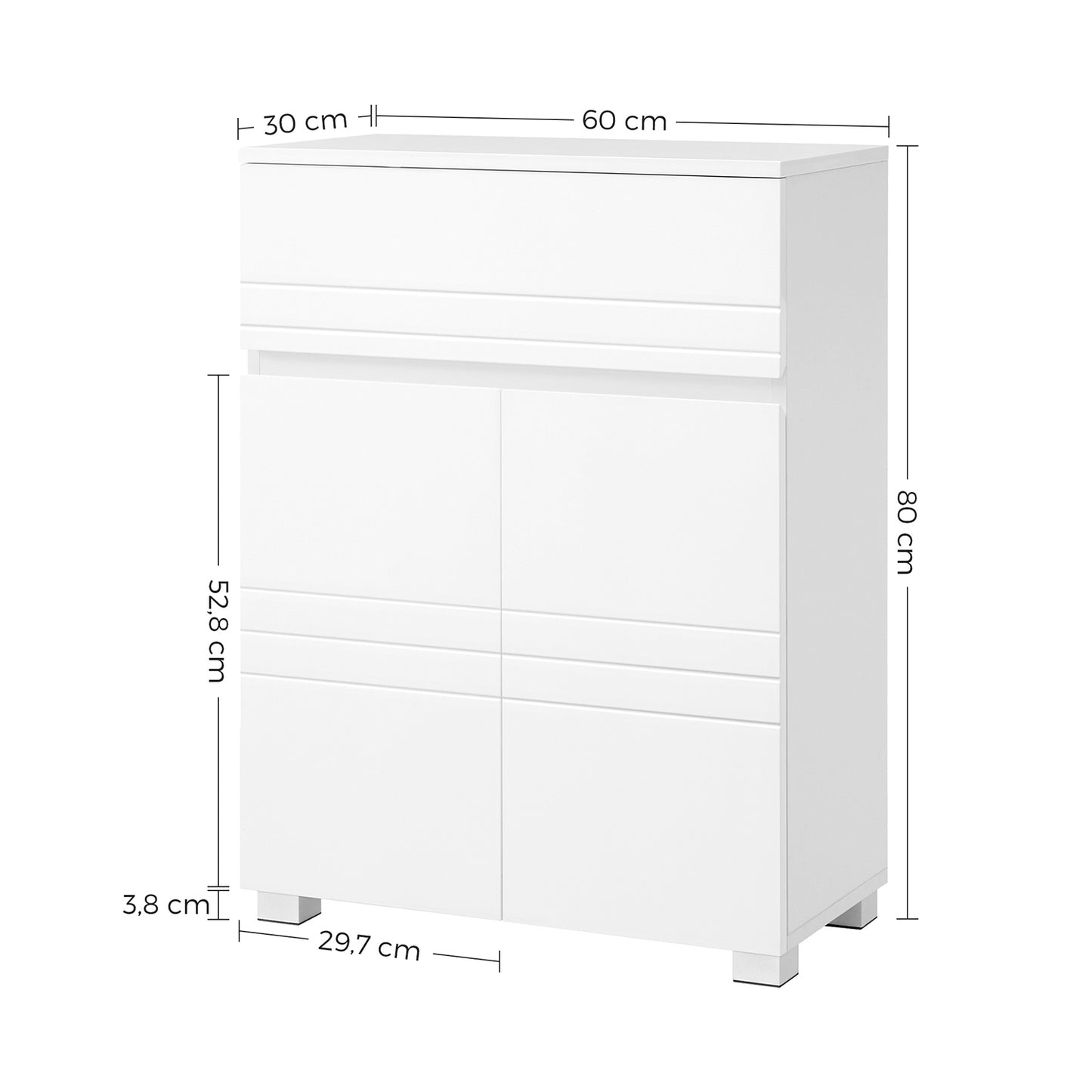 Mueble de Baño 60 x 30 x 80 cm Blanco-VASAGLE