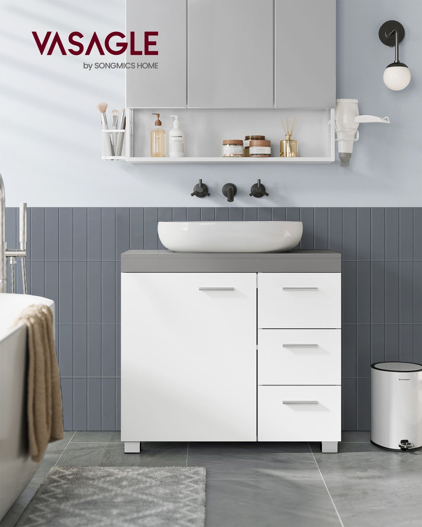 Mueble Bajo Lavabo, Armario de Baño-VASAGLE