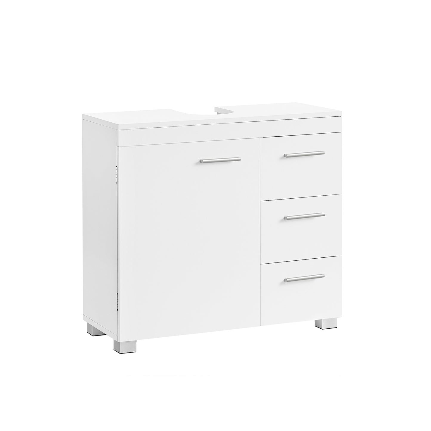 Mueble Bajo Lavabo Armario de Baño 30 x 70 x 64 cm Blanco Nube-VASAGLE