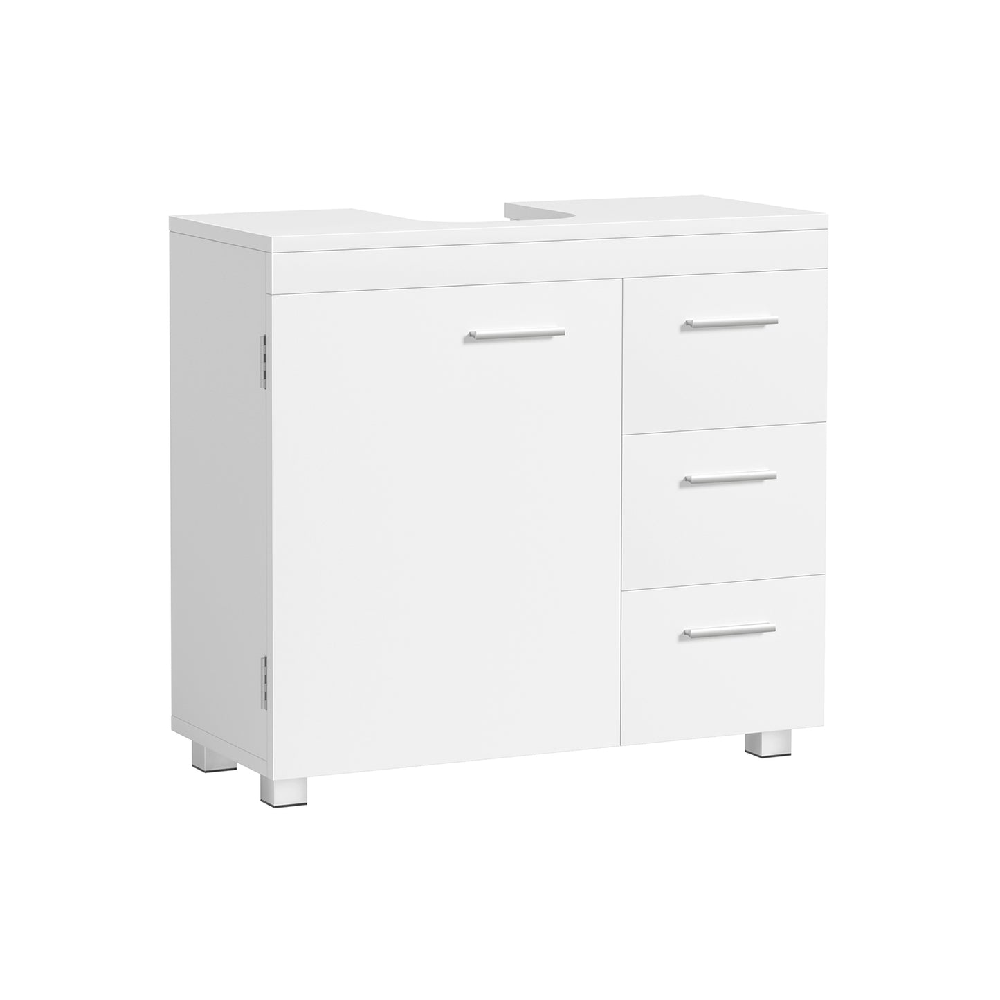 Mueble Bajo Lavabo Armario de Baño 30 x 70 x 64 cm Blanco Nube-VASAGLE