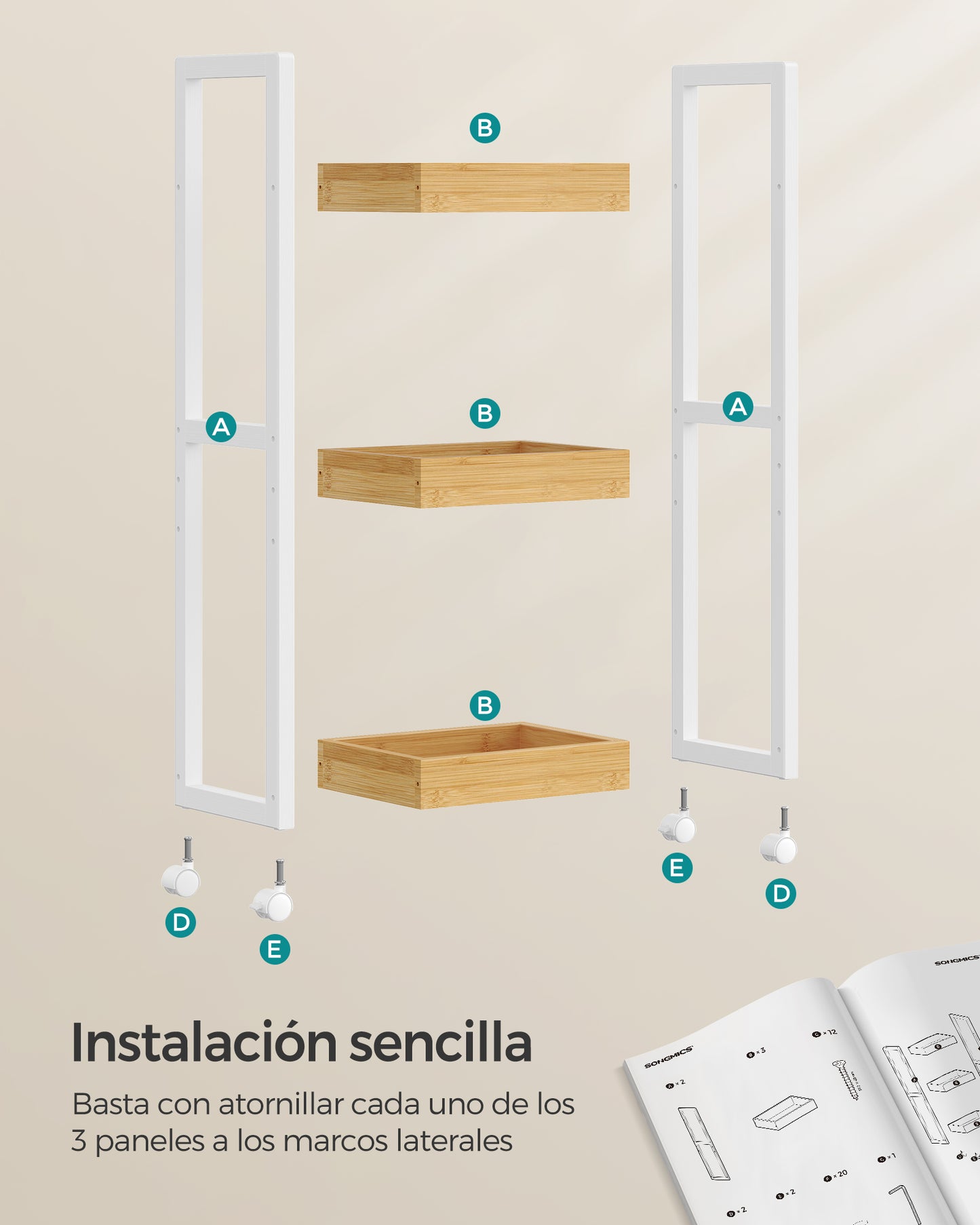 Carrito de Almacenaje de 3 Niveles-SONGMICS