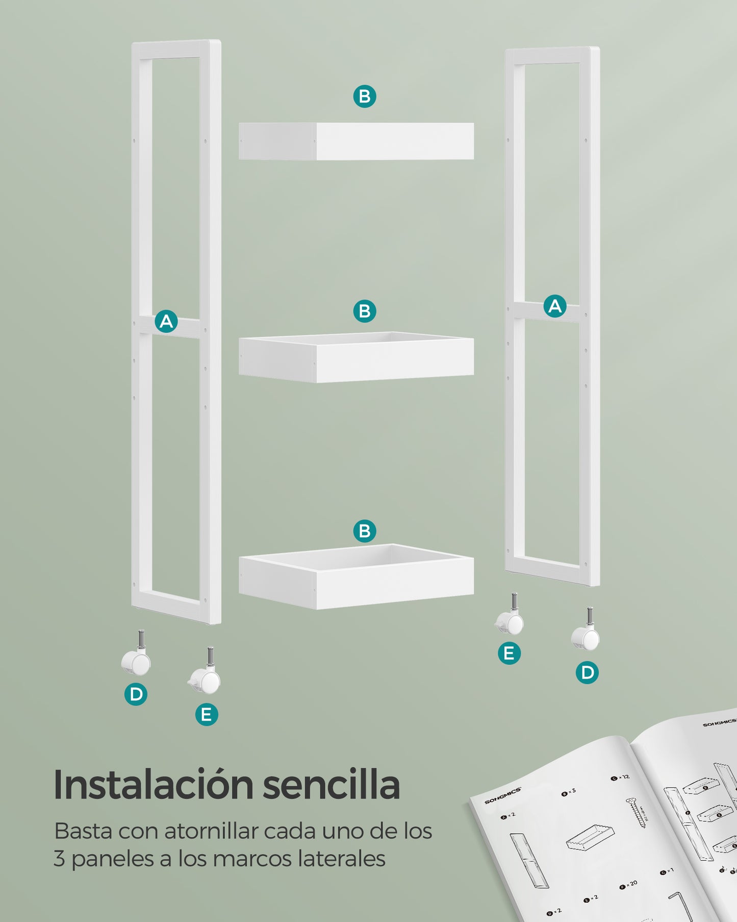 Carrito de Almacenaje de 3 Niveles-SONGMICS