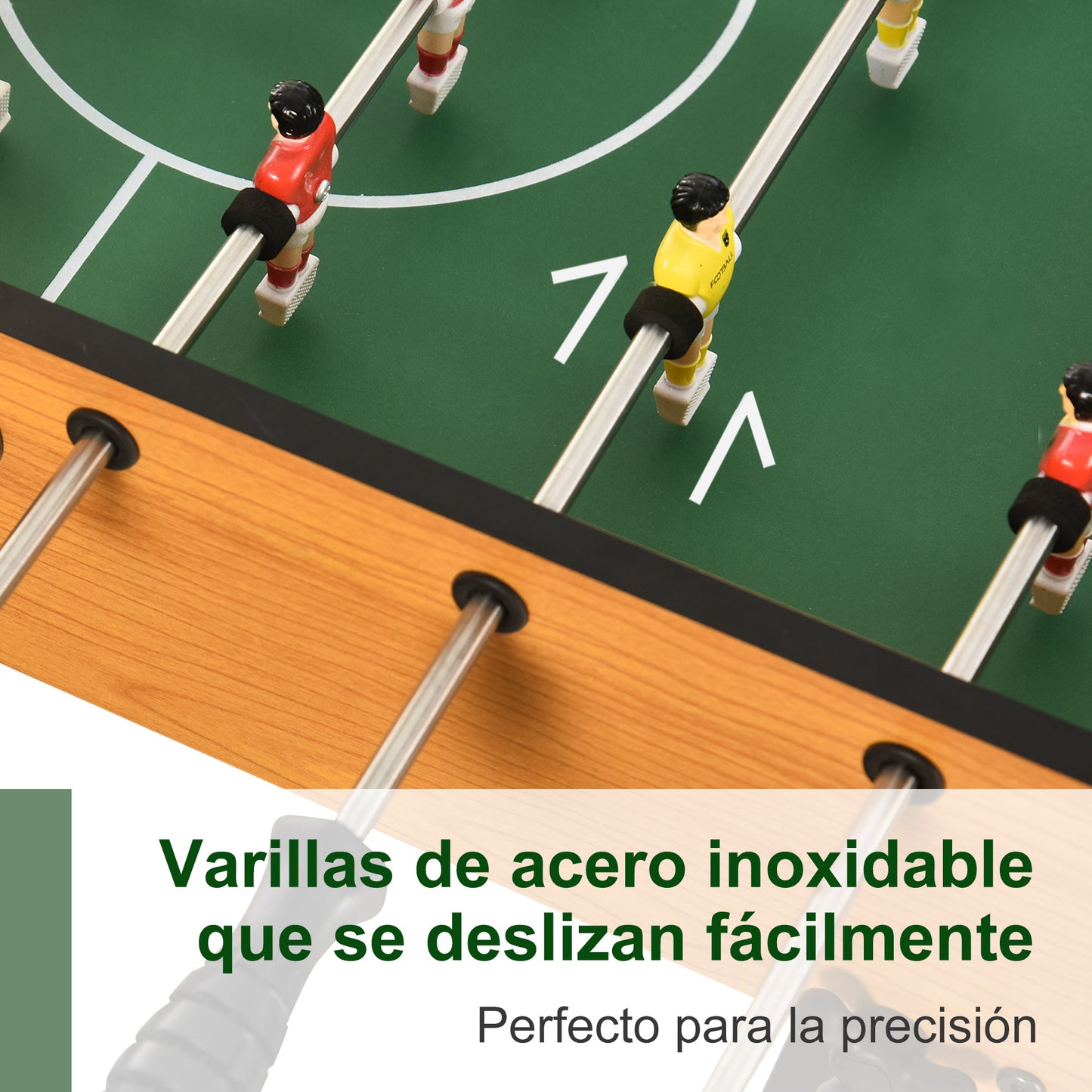 HOMCOM Futbolín Plegable Juego de Mesa de Fútbol con 22 Jugadores Futbolín para Niños y Adultos con 2 Marcadores 98x42x62,5 cm Natural y Negro