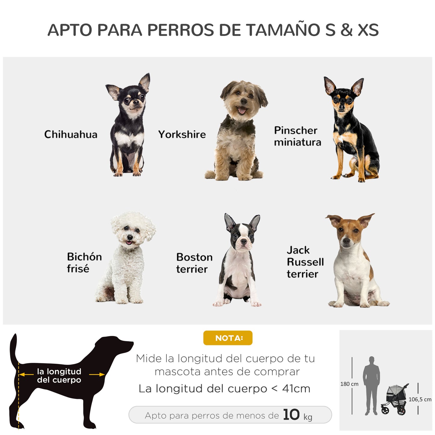 PawHut Carrito para Perros Plegable Cochecito para Mascotas Carrito para Perros Pequeños con 3 Ruedas Ventanas de Malla Cesta de Almacenaje y Correas de Seguridad 109,5x57,5x106,5 cm Gris