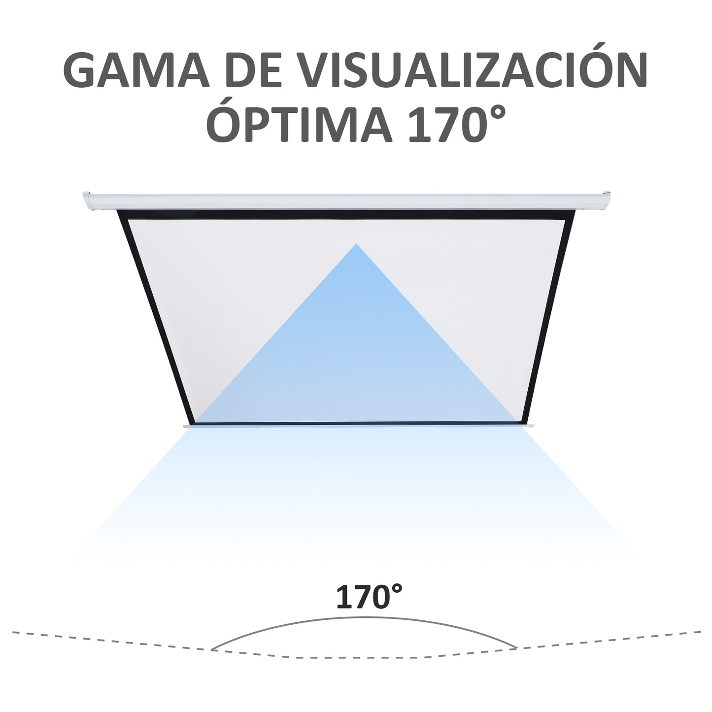 HOMCOM Pantalla Proyector Eléctrica Portátil Universal Pantalla para Proyección Motorizada 100" 4:3 con Control Remoto Cine en Casa Presentaciones Colgada de Pared