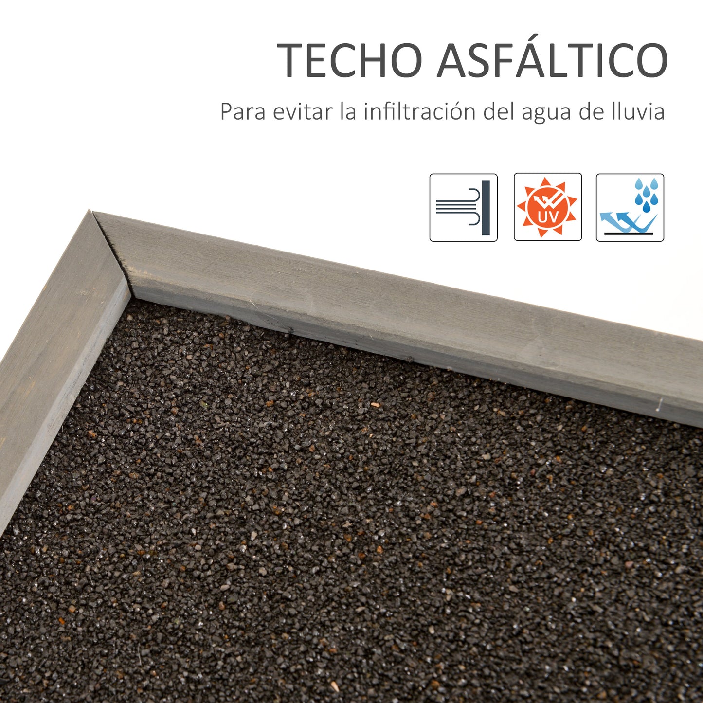 Outsunny Cobertizo de Almacenamiento de Madera para Jardín con 2 Estantes Interiores 2 puertas y Techo Inclinado para Exterior Terreza 87x46,5x96,5 cm Gris