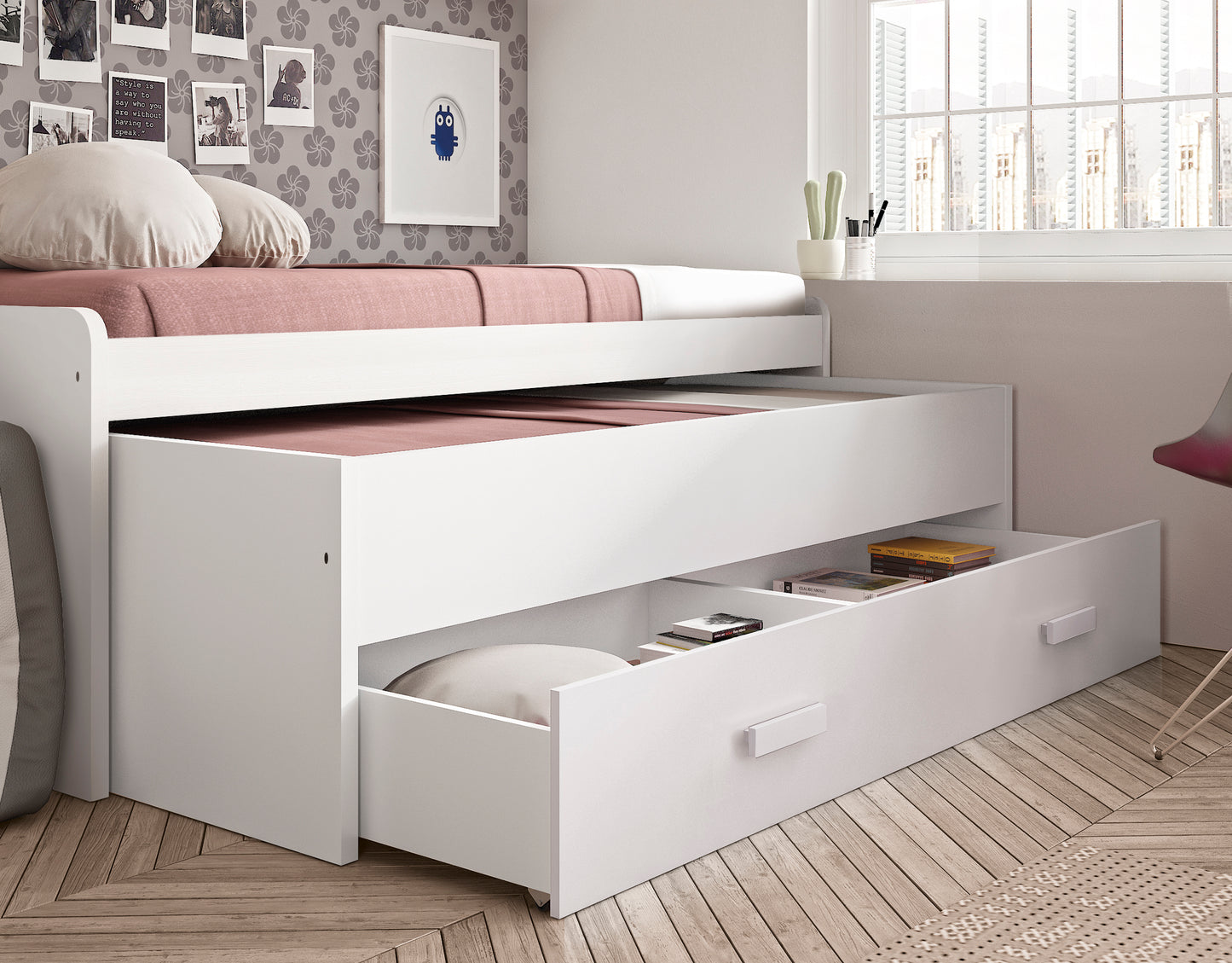 Cama Compacta - 105 Cm - Venprodin - 73x201x115cm - Blanco