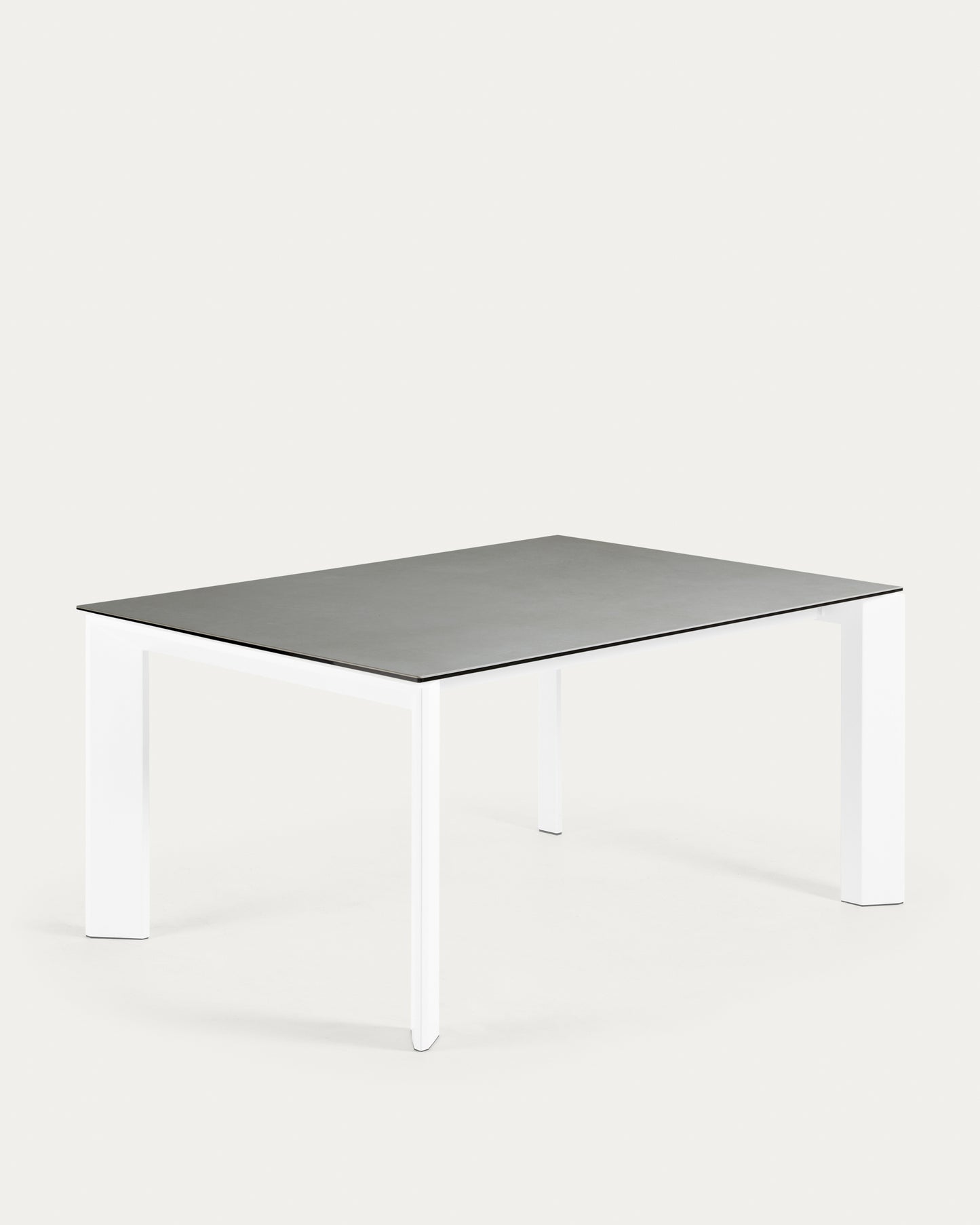 Mesa extensible Axis porcelánico acabado Hydra Plomo patas blanco 160 (220) cm