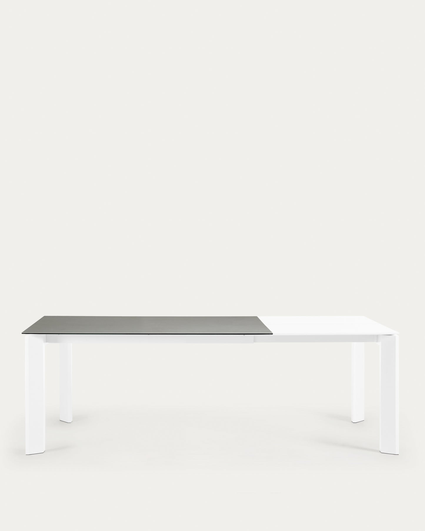 Mesa extensible Axis porcelánico acabado Hydra Plomo patas blanco 160 (220) cm