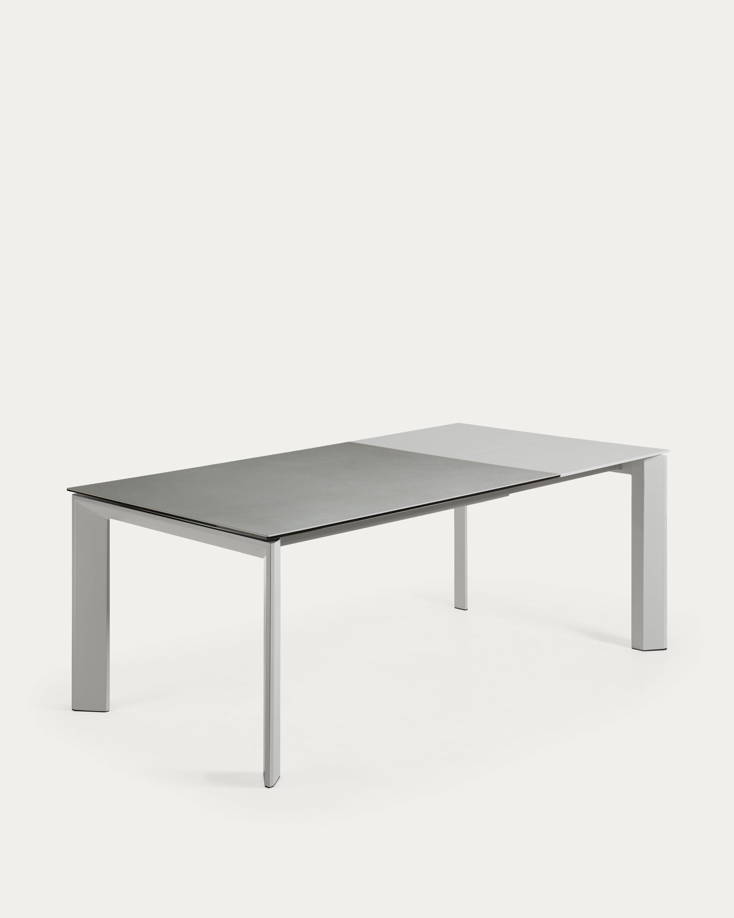 Mesa extensible Axis porcelánico acabado Hydra Plomo y patas de acero gris 140 (200) cm