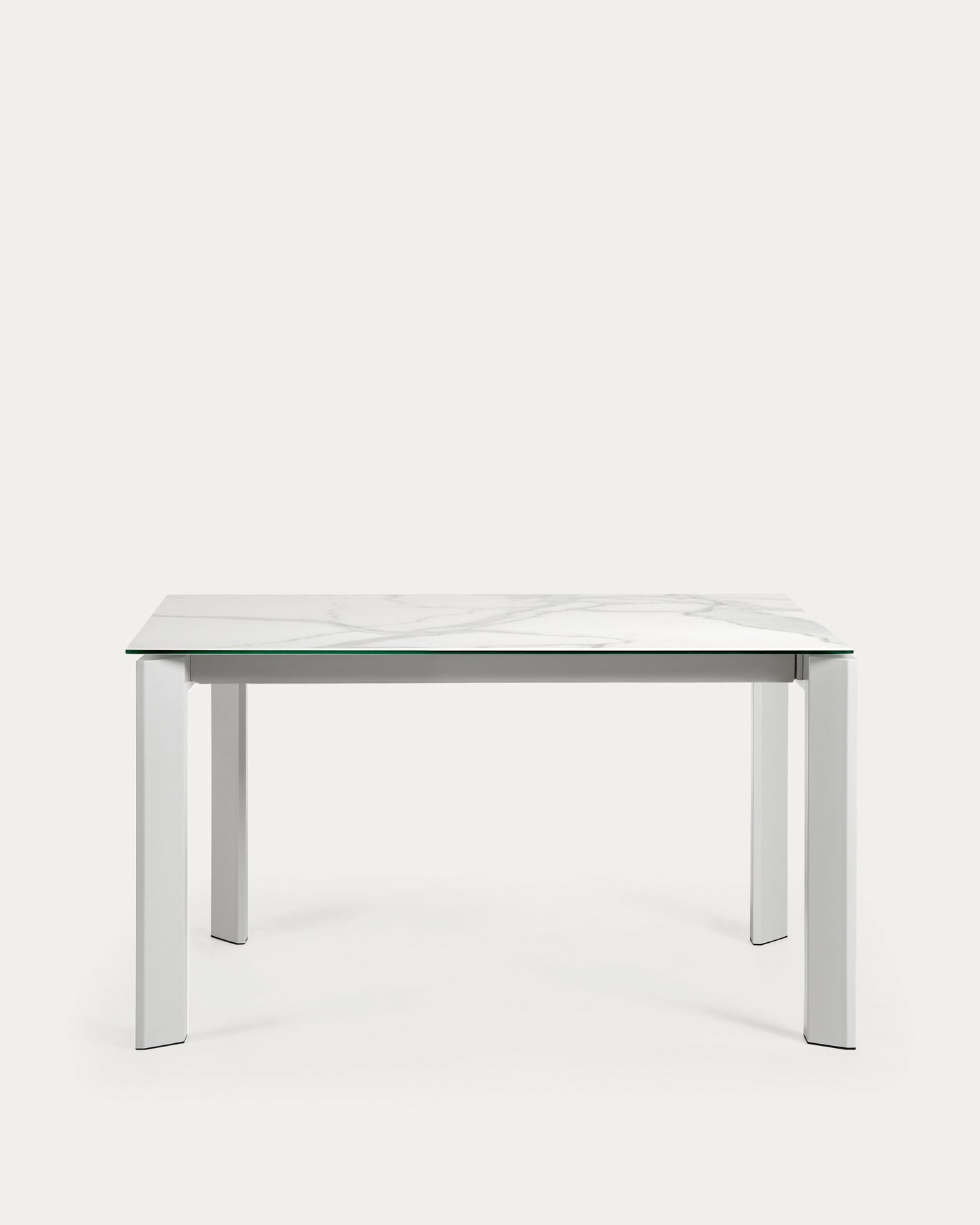 Mesa extensible Axis porcelánico acabado Kalos Blanco patas gris 140 (200) cm