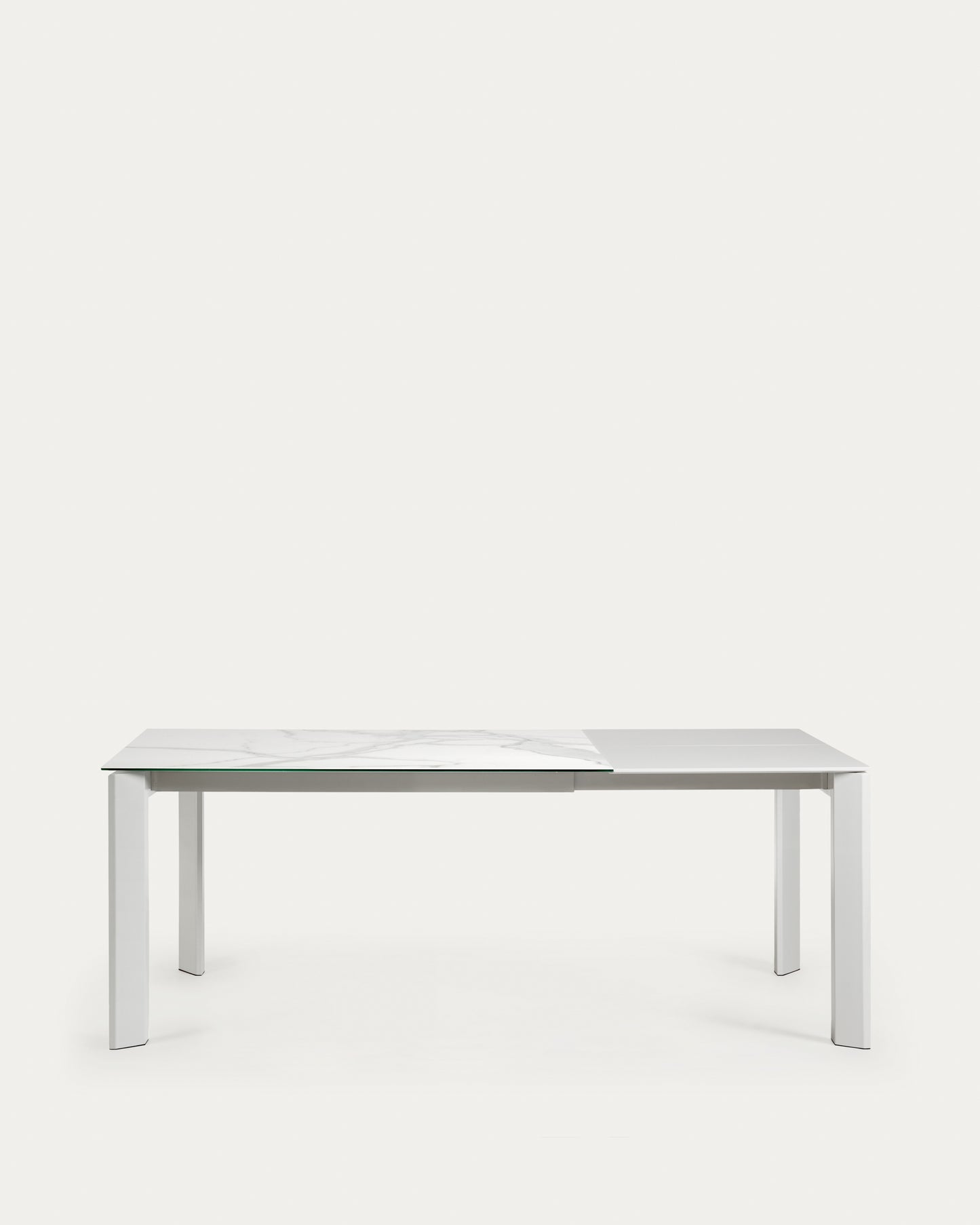 Mesa extensible Axis porcelánico acabado Kalos Blanco patas gris 140 (200) cm