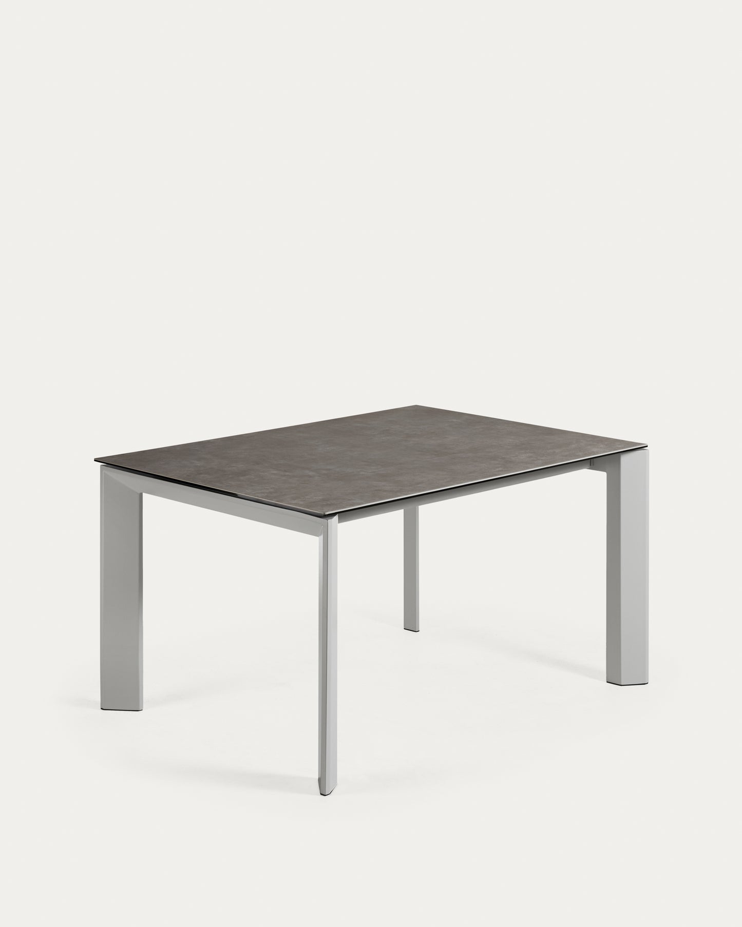 Mesa extensible Axis porcelánico acabado Vulcano Ceniza patas de acero gris 140 (200) cm