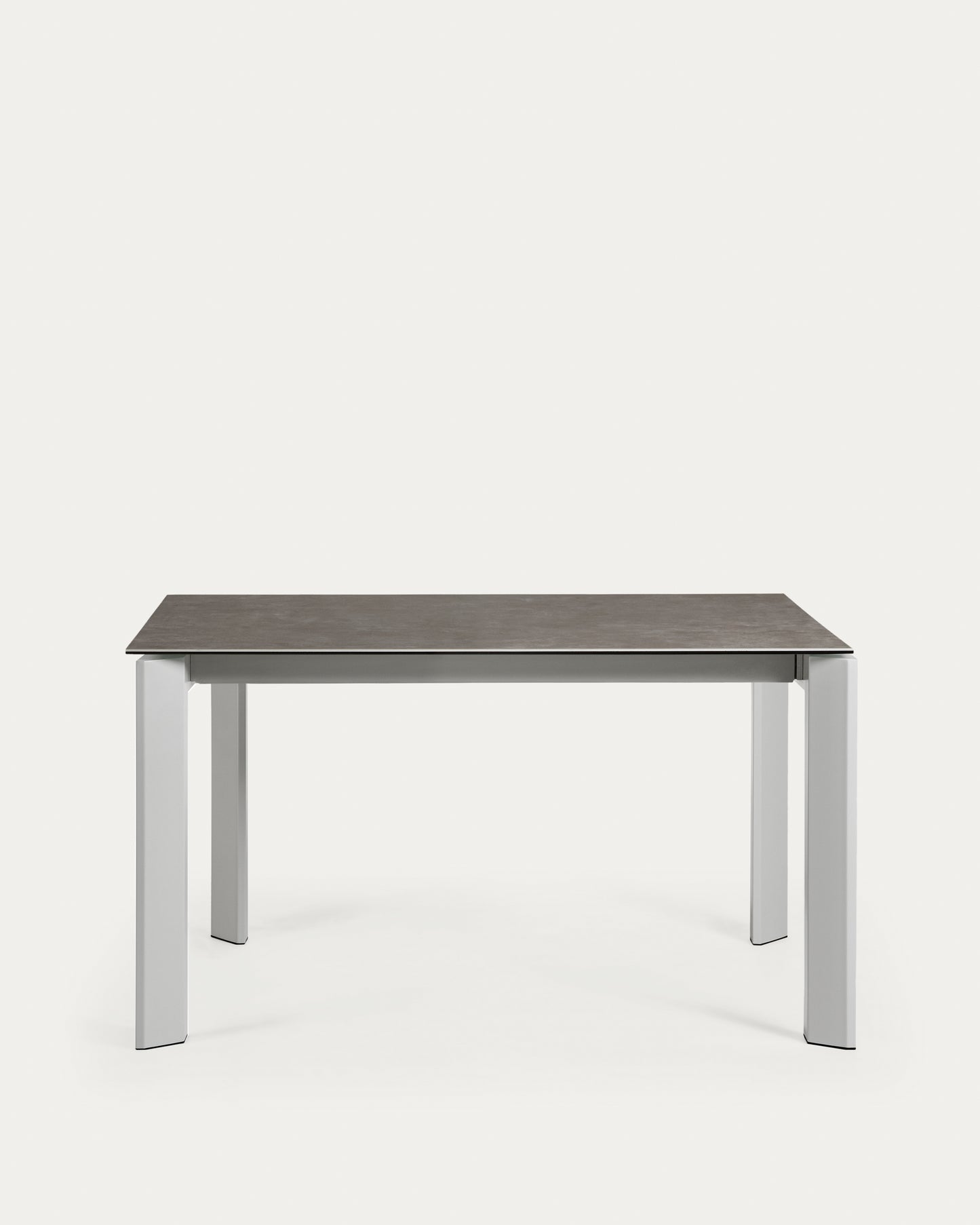 Mesa extensible Axis porcelánico acabado Vulcano Ceniza patas de acero gris 140 (200) cm