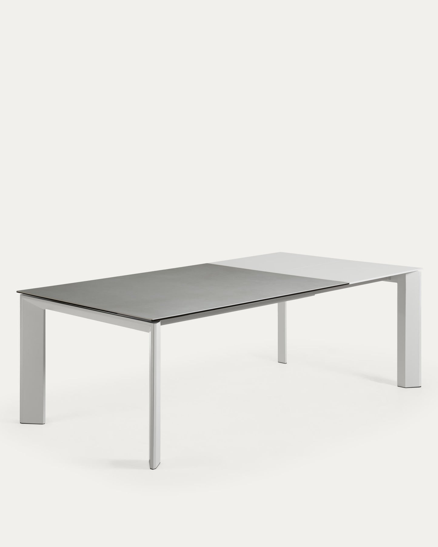 Mesa extensible Axis porcelánico acabado Hydra Plomo patas gris 160 (220) cm