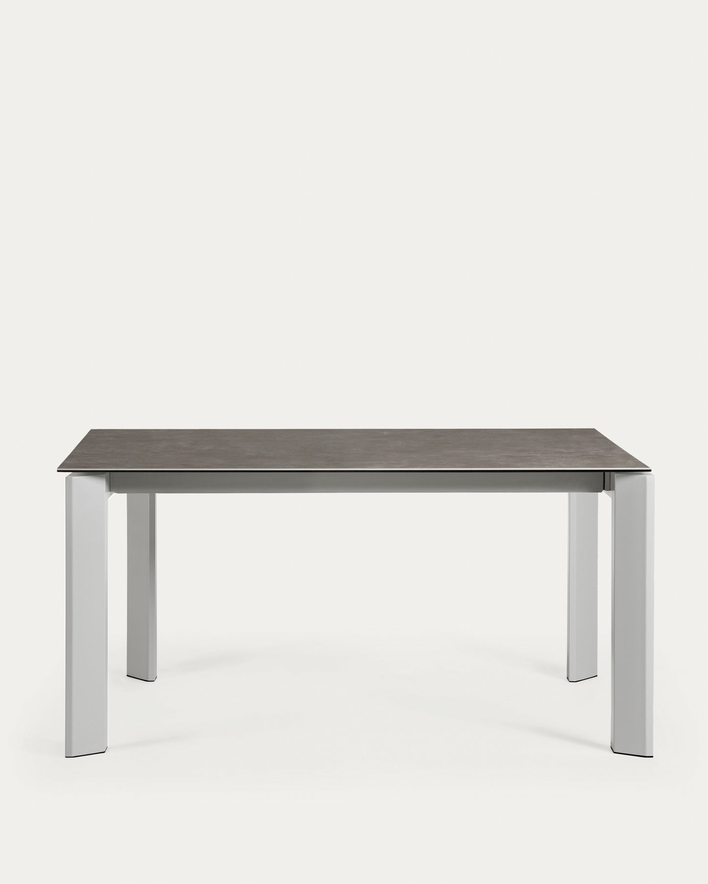 Mesa extensible Axis porcelánico acabado Vulcano Ceniza y patas acero gris 160 (220) cm