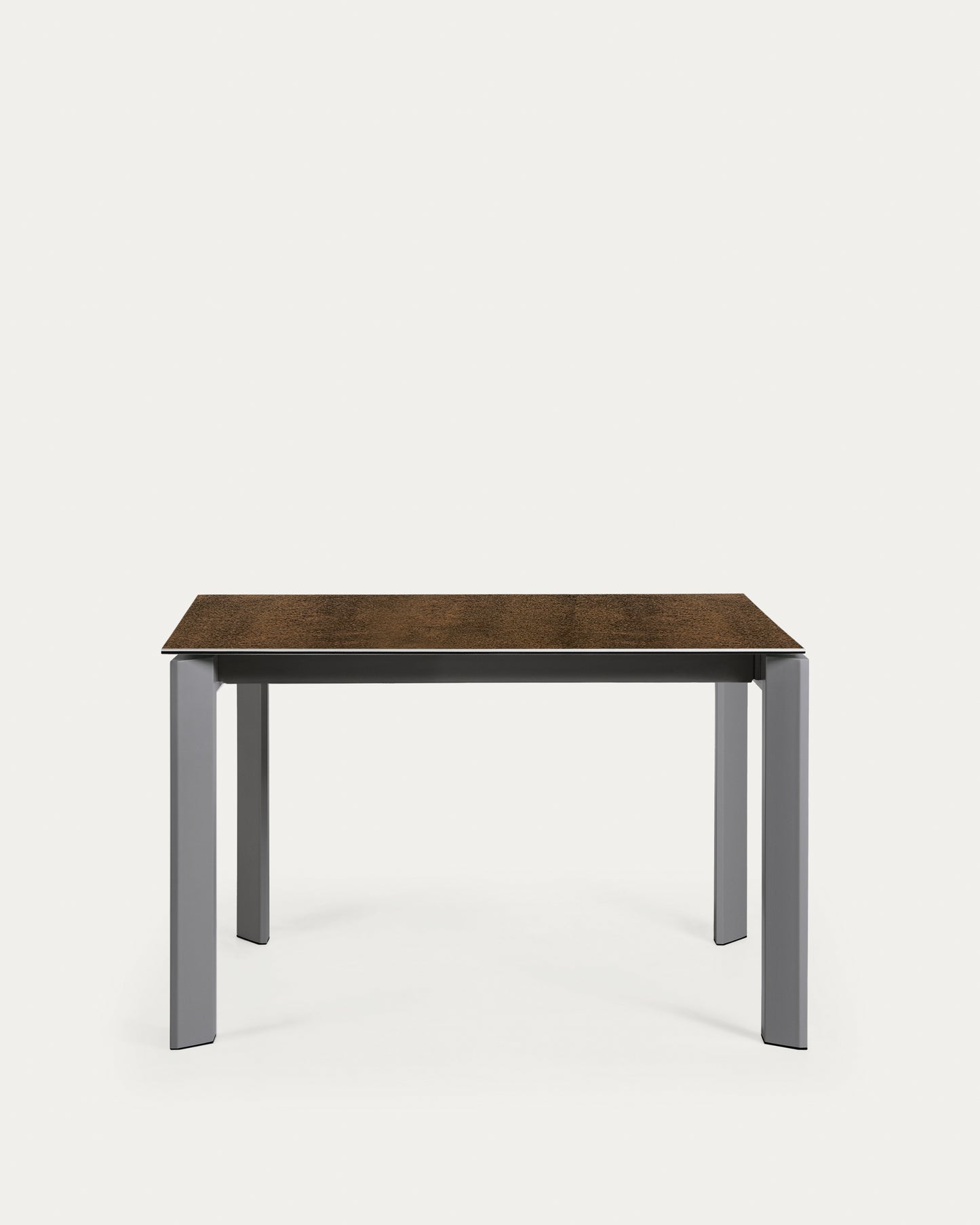 Mesa extensible Axis porcelánico acabado Iron Corten patas gris oscuro 120 (180) cm