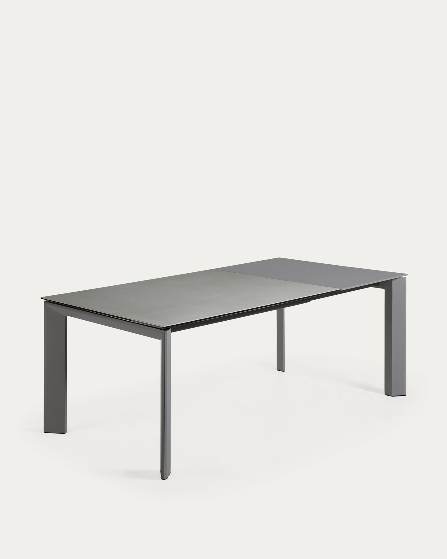 Mesa extensible Axis porcelánico acabado Hydra Plomo y patas acero antracita 140 (200) cm