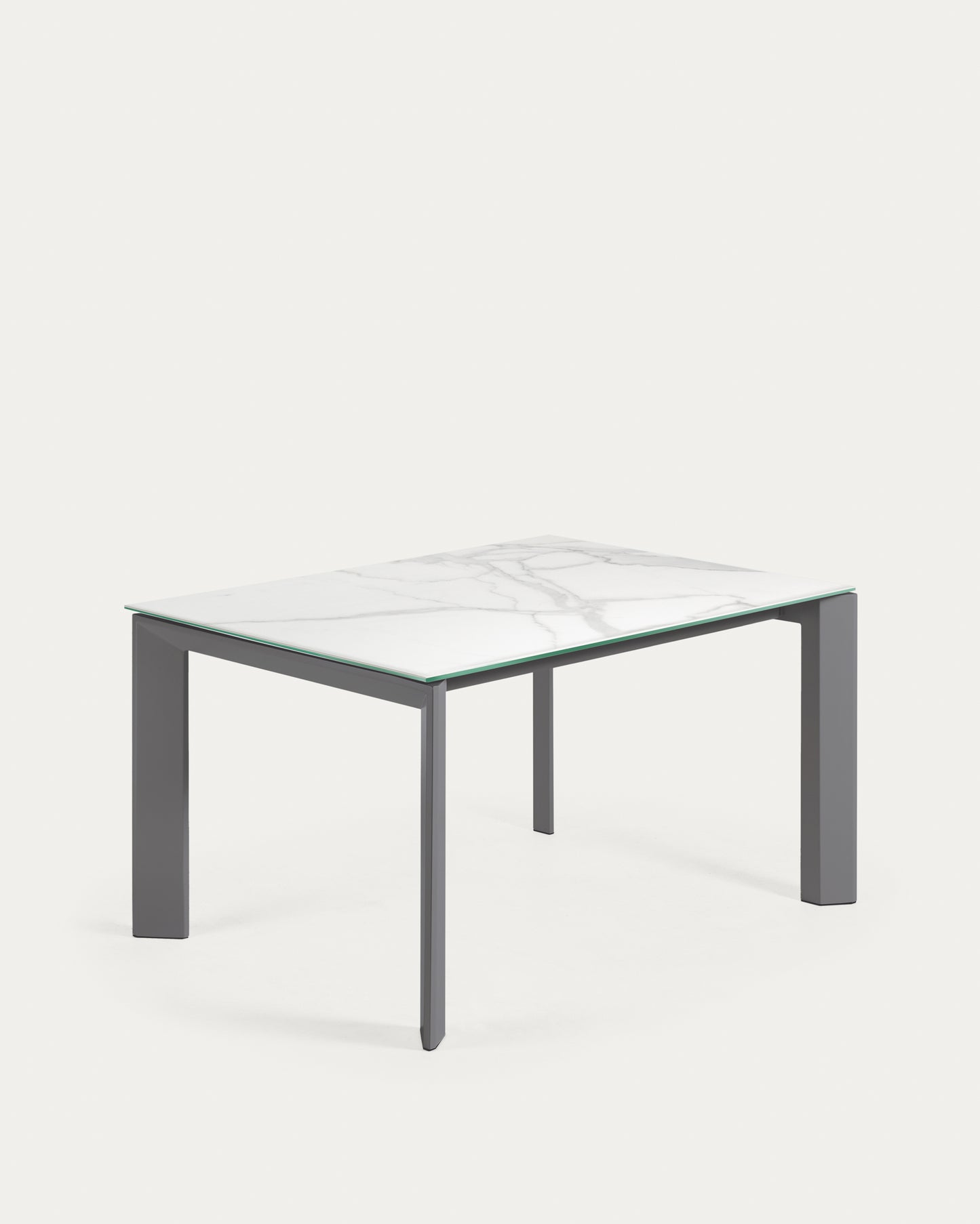 Mesa extensible Axis porcelánico acabado Kalos Blanco patas gris oscuro 140 (200) cm