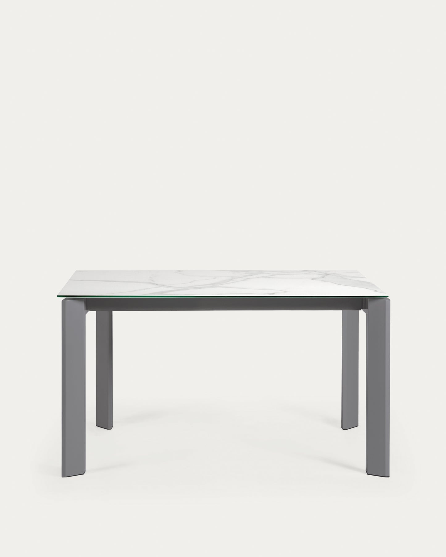 Mesa extensible Axis porcelánico acabado Kalos Blanco patas gris oscuro 140 (200) cm