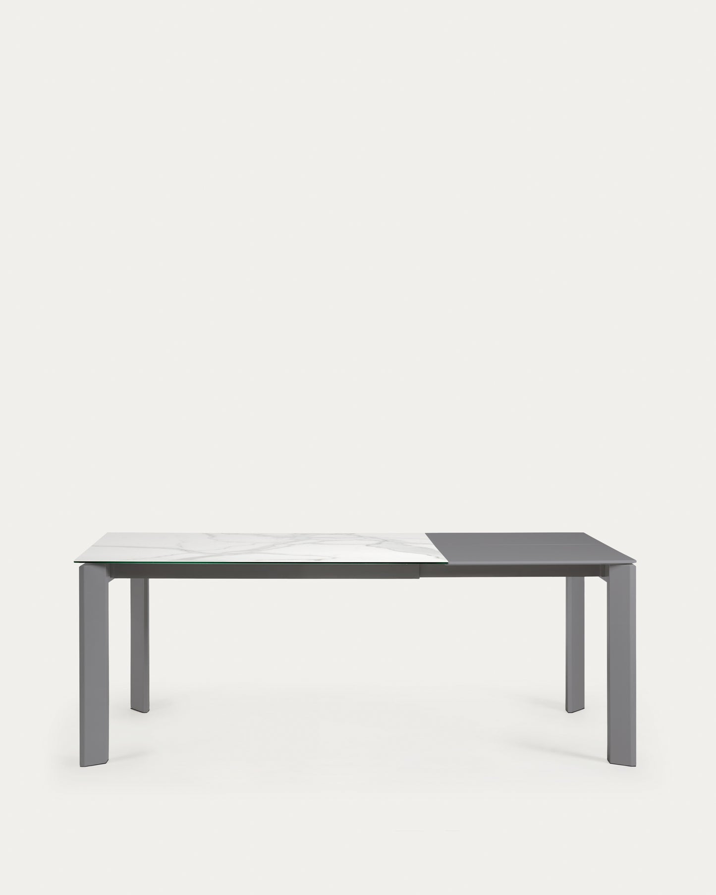 Mesa extensible Axis porcelánico acabado Kalos Blanco patas gris oscuro 140 (200) cm