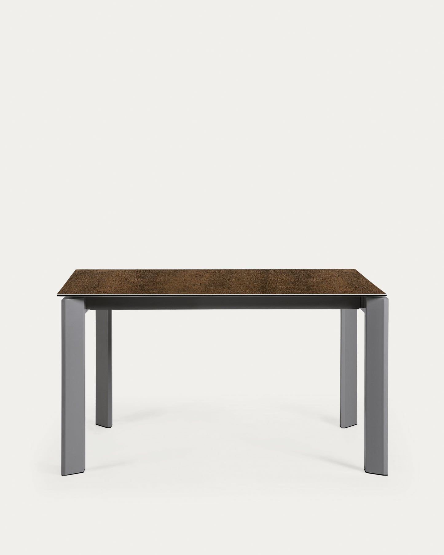 Mesa extensible Axis porcelánico acabado Iron Corten y patas acero gris oscuro 140 (200) cm