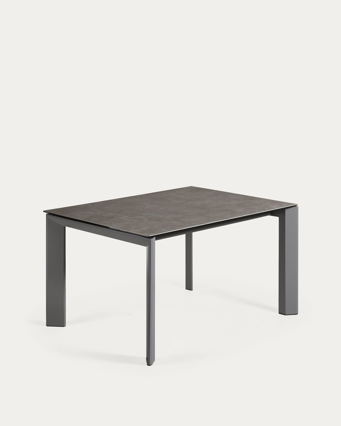 Mesa extensible Axis porcelánico acabado Vulcano Ceniza patas acero antracita 140(200) cm